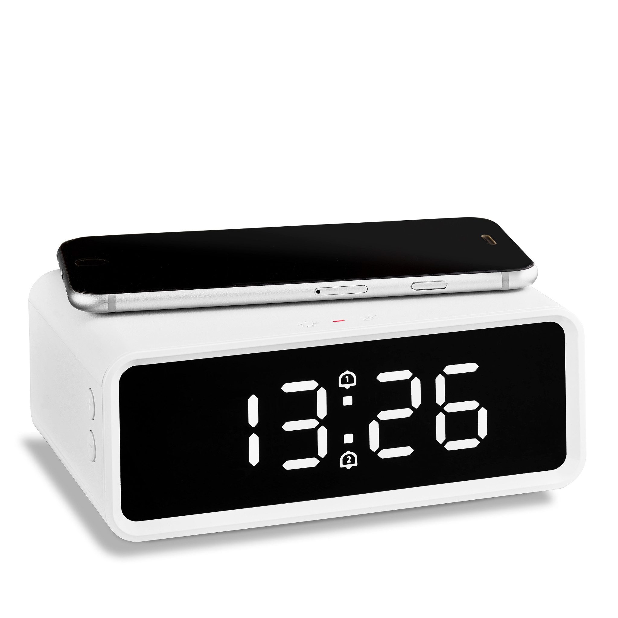 ADE Wecker mit QI Ladefeld Dual-Alarm, Temperaturanzeige, anpassbare Beleuchtung