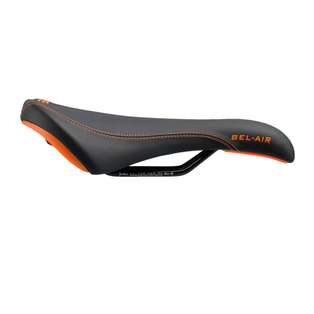 SDG Components Fahrradsattel SDG Bel-Air RL Sattel Stahl 7x7mm schwarz-orange