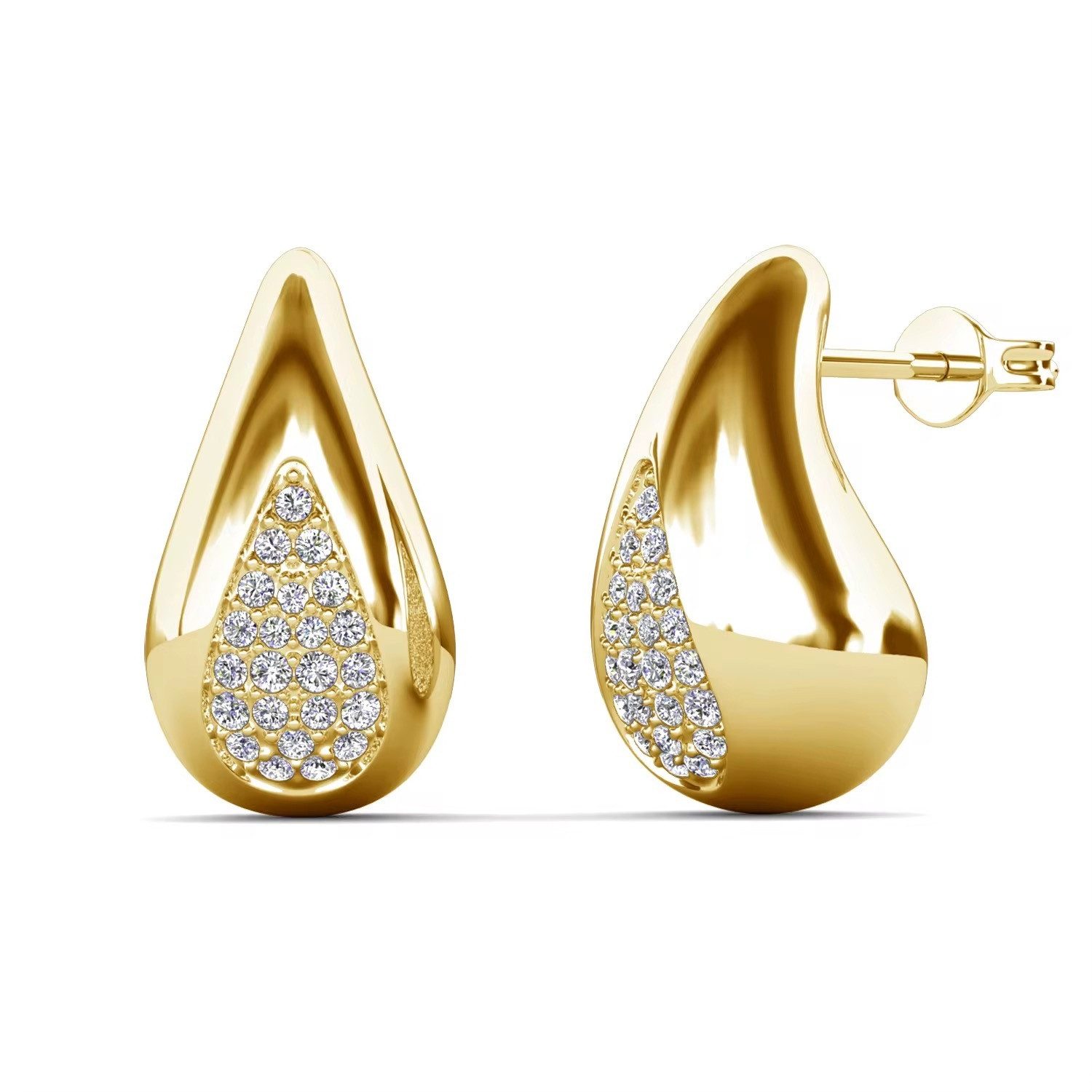 ROUGEMONT Paar Ohrstecker Funkelnde Tropfen Ohrstecker mit Kristall Besatz, günstig online kaufen