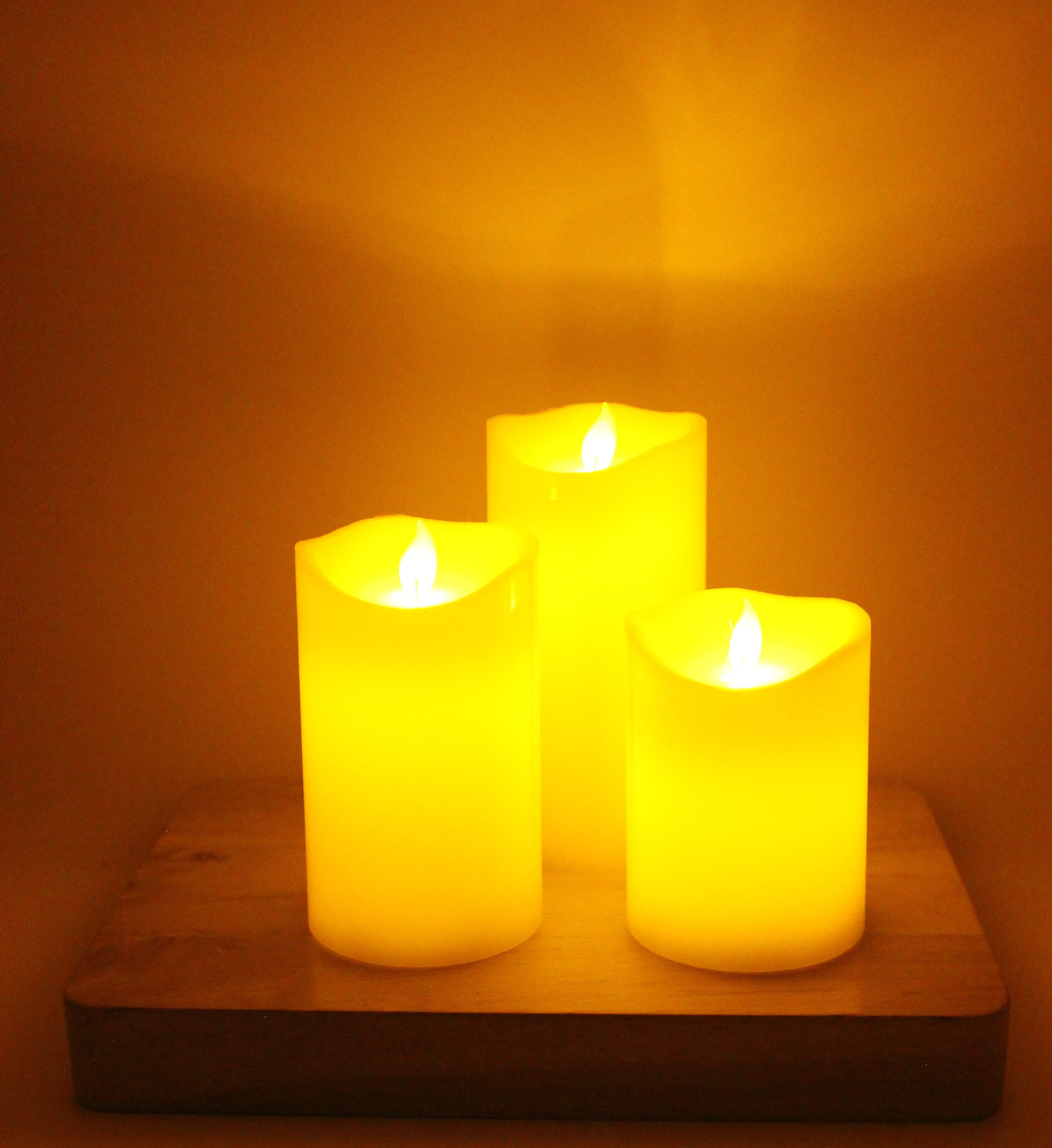 Luna24 simply great ideas... LED-Kerze Magische Kerze 3er Set mit Timer, 3er-Set