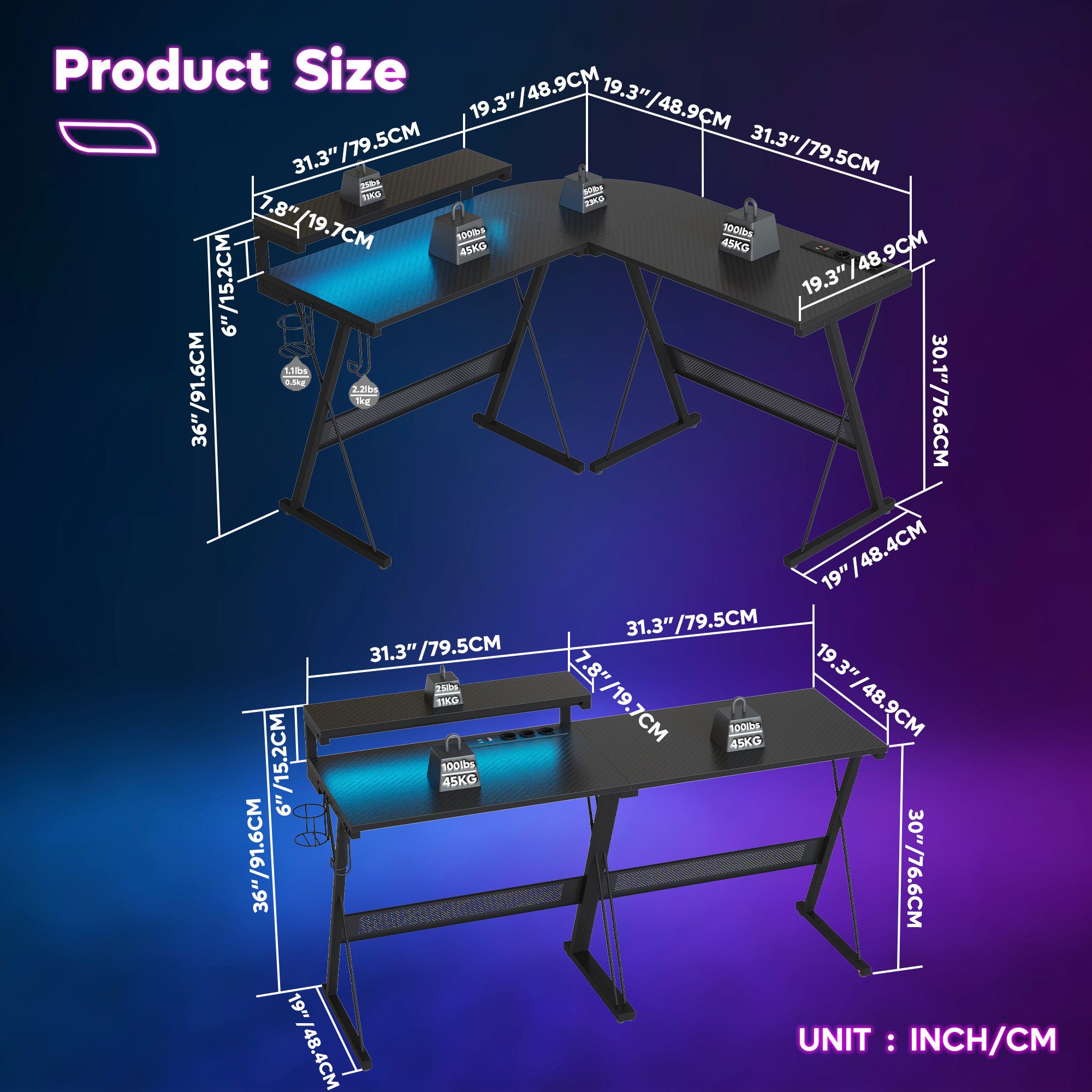 Bestier Computertisch Gaming Tisch 130x130x91cm, Schreibtisch günstig online kaufen