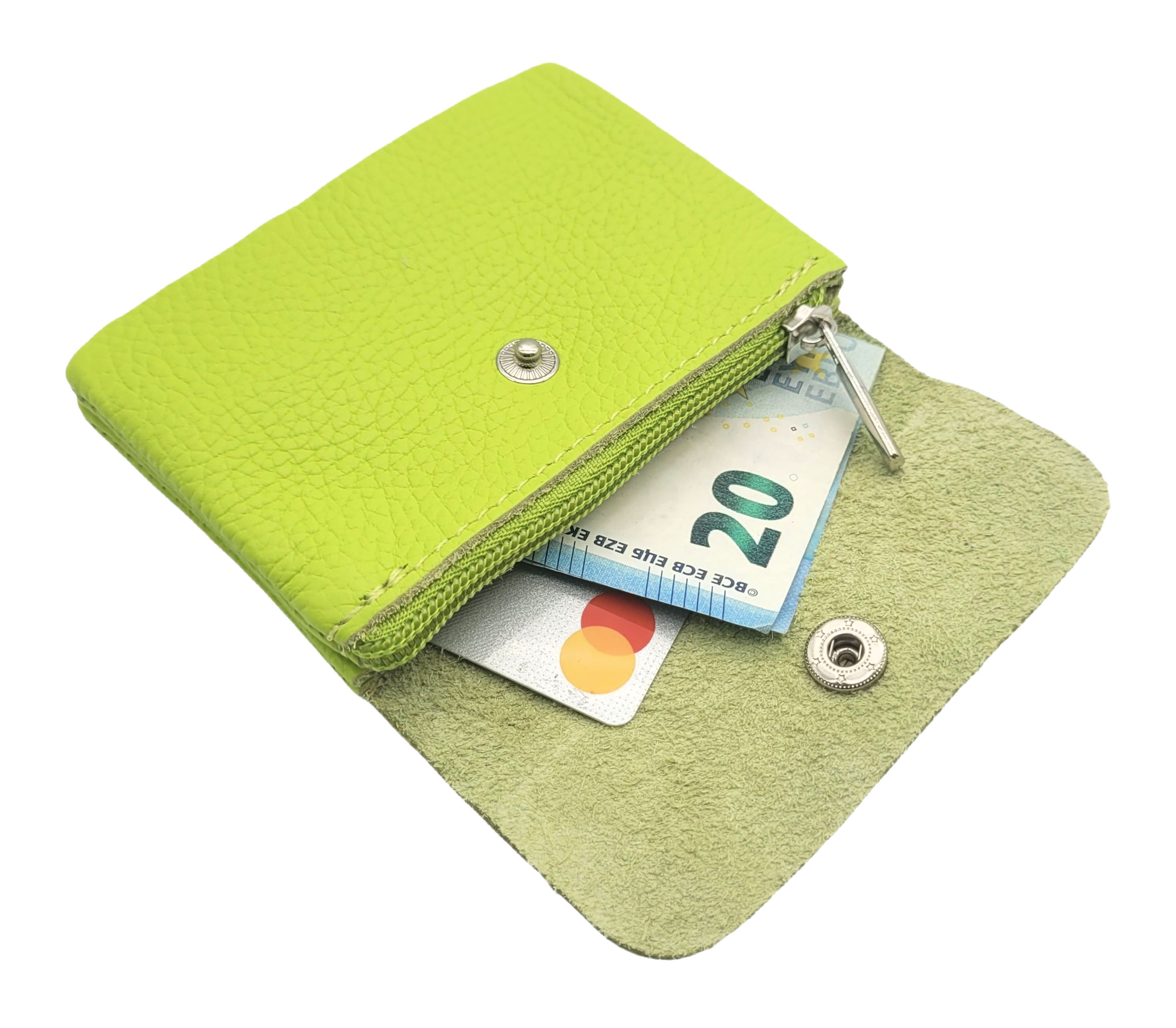 Lemasi Mini Geldbörse kleines echt Leder Portemonnaie, pures Leder, Made in Italy, Die minimalistische Börse, ideal für Urlaub und Alltag