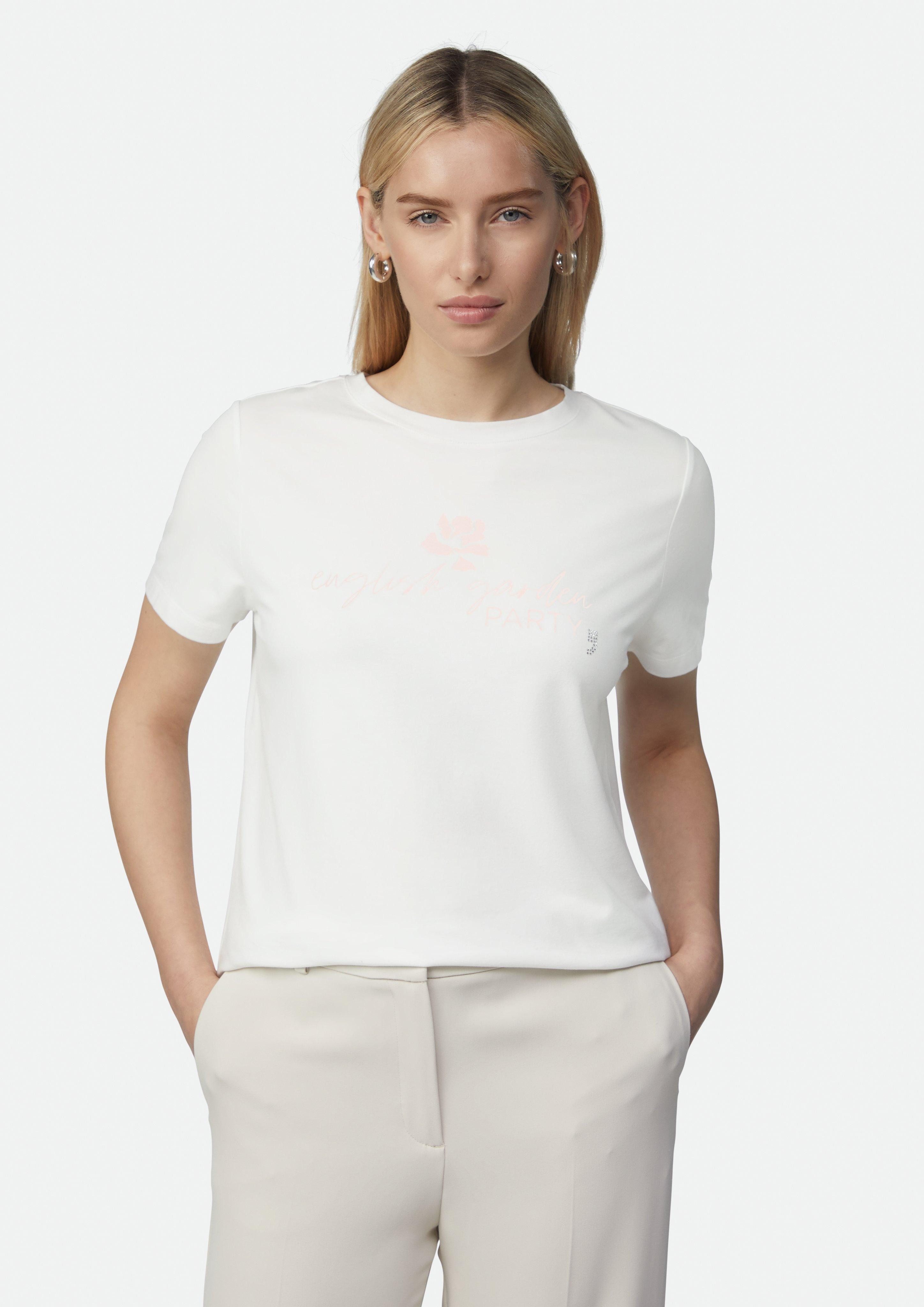 Comma Kurzarmshirt Baumwollmix-T-Shirt mit Artwork Artwork günstig online kaufen