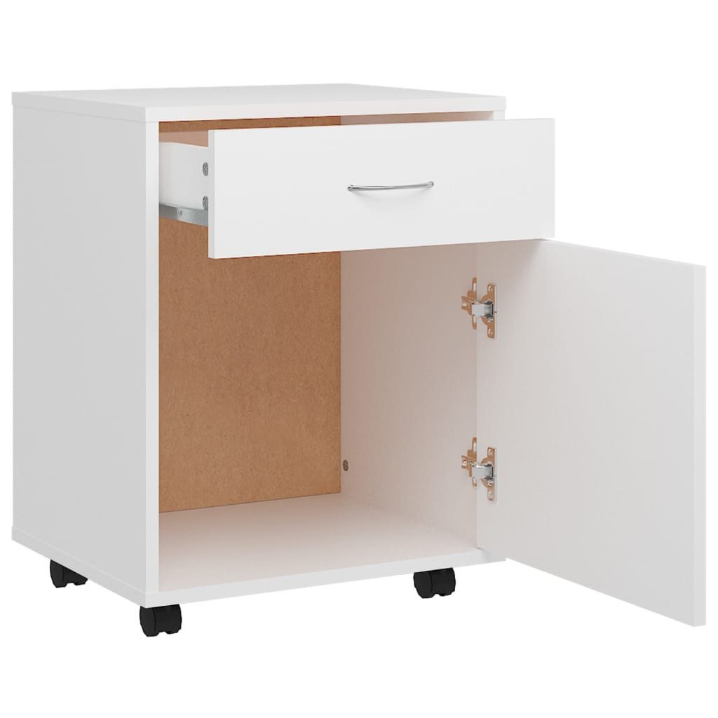 vidaXL Aktenschrank NA Rollschrank Weiß 45x38x54 cm Spanplatte