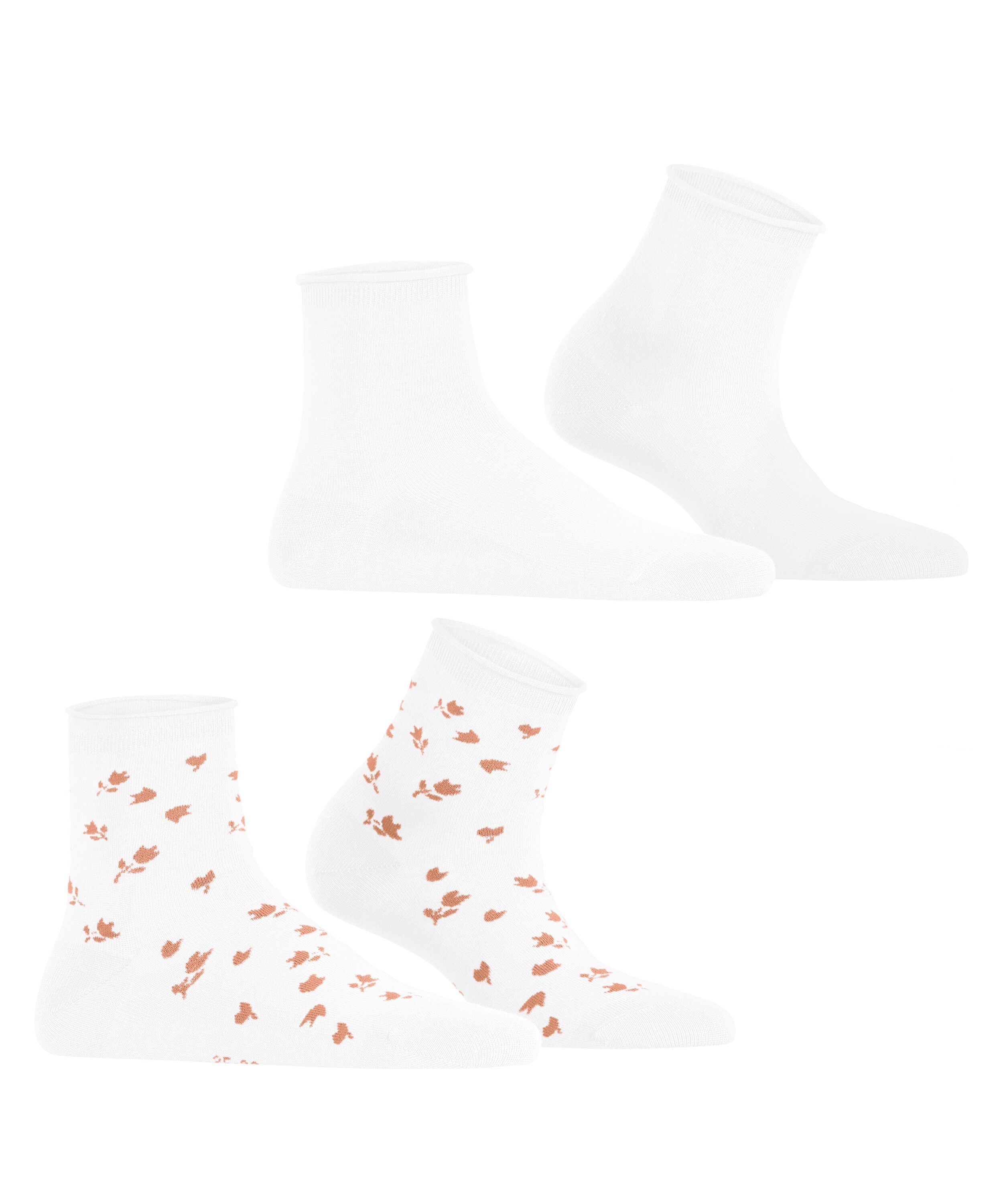 Esprit Kurzsocken Mini Flower 2-Pack Kurzsocken aus Biobaumwolle (2-Paar) aus Biobaumwolle