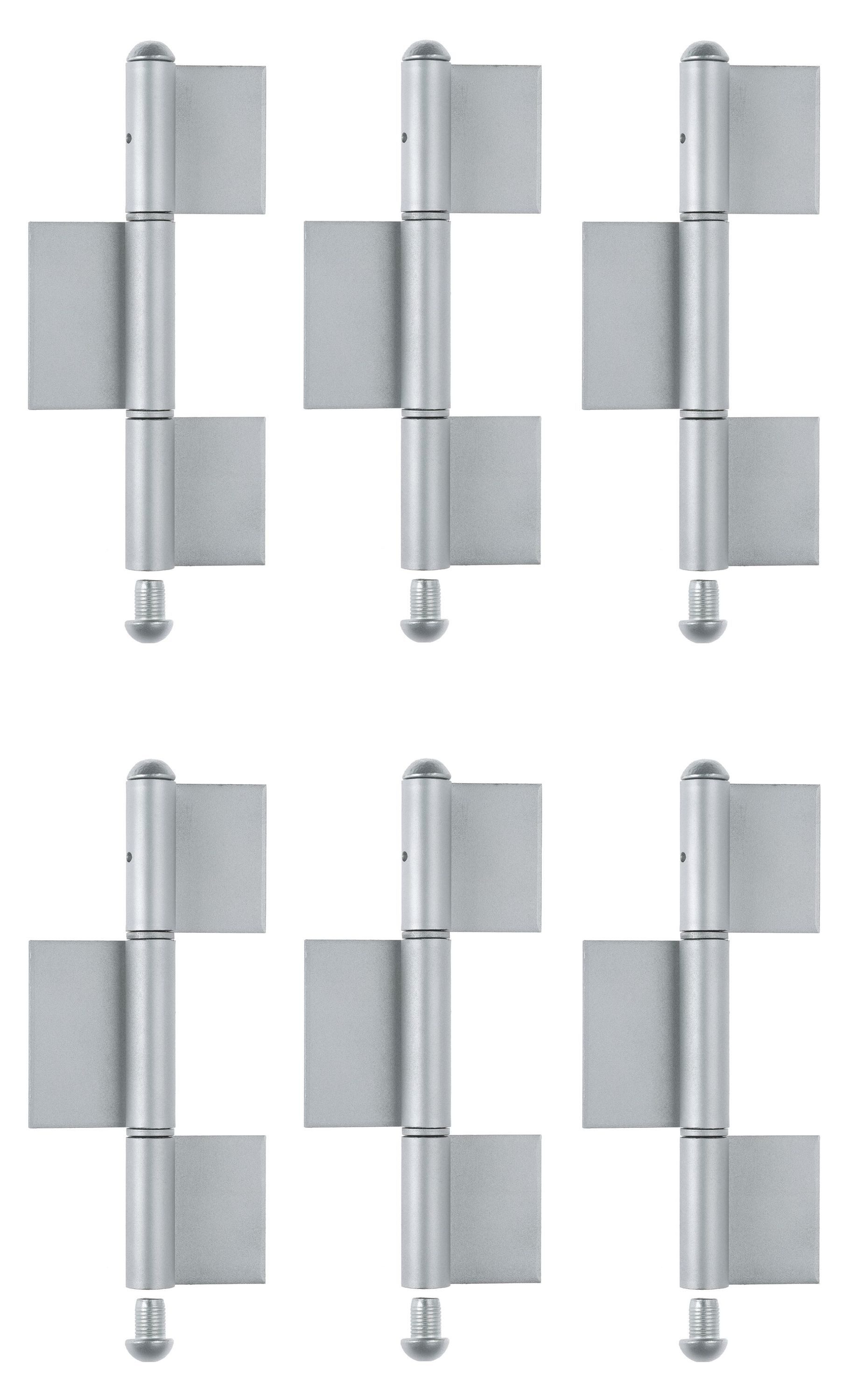 Alberts Zaunriegel Alberts 858285 Konstruktionsband, Typ KO8, Stahl, Höhe 260 mm, Durchme, Alberts 6x Konstruktionsband KO8, dreiteilig, Stahl roh