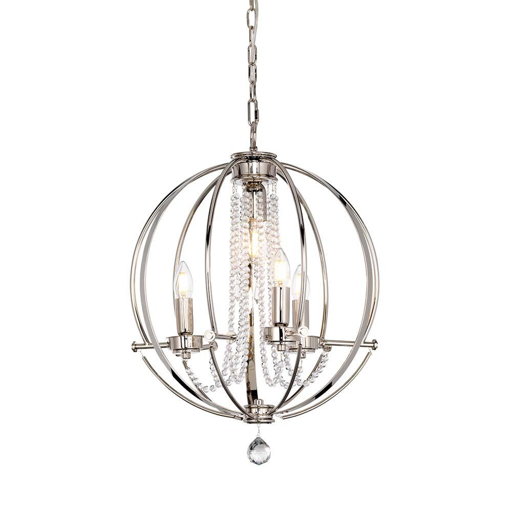 Elstead LIGHTING Люстры, Leuchtmittel nicht inklusive, Люстры Deckenleuchte Hängelampe Esszimmerlampe D 45,8 cm Stahl 4
