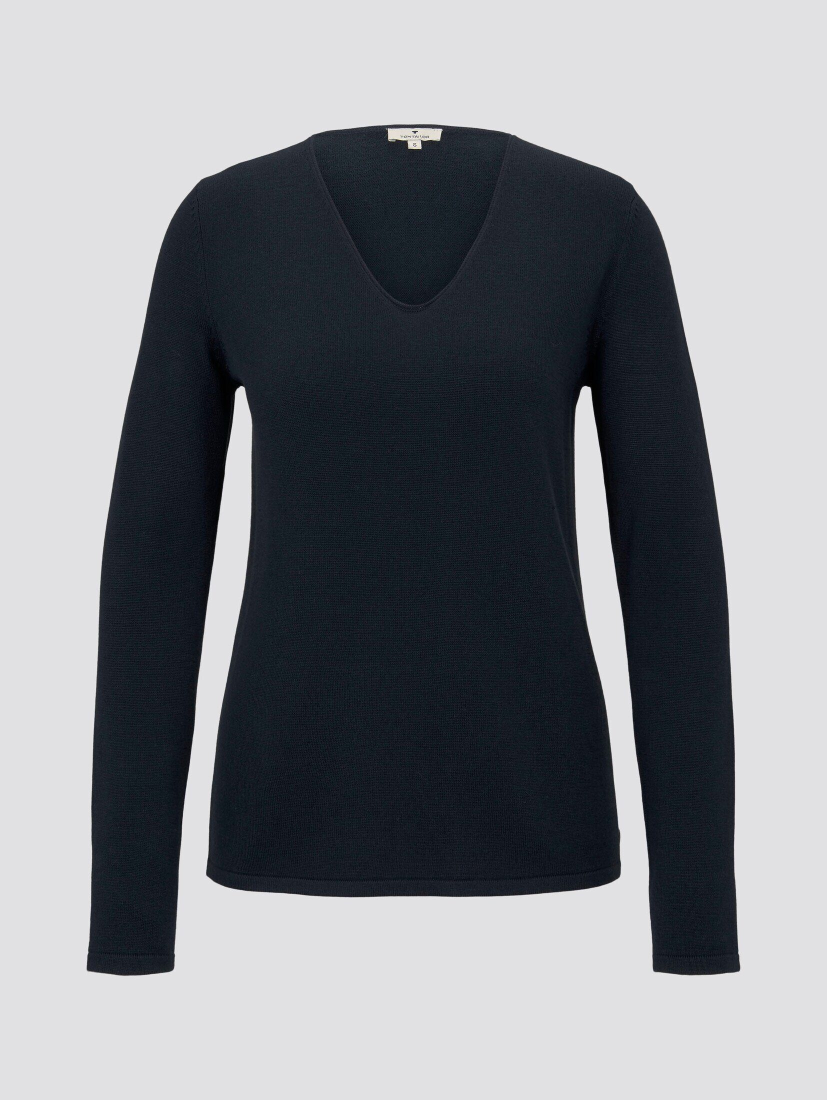 TOM TAILOR Strickpullover Pullover & Strickjacken Strickpullover mit V-Auss günstig online kaufen