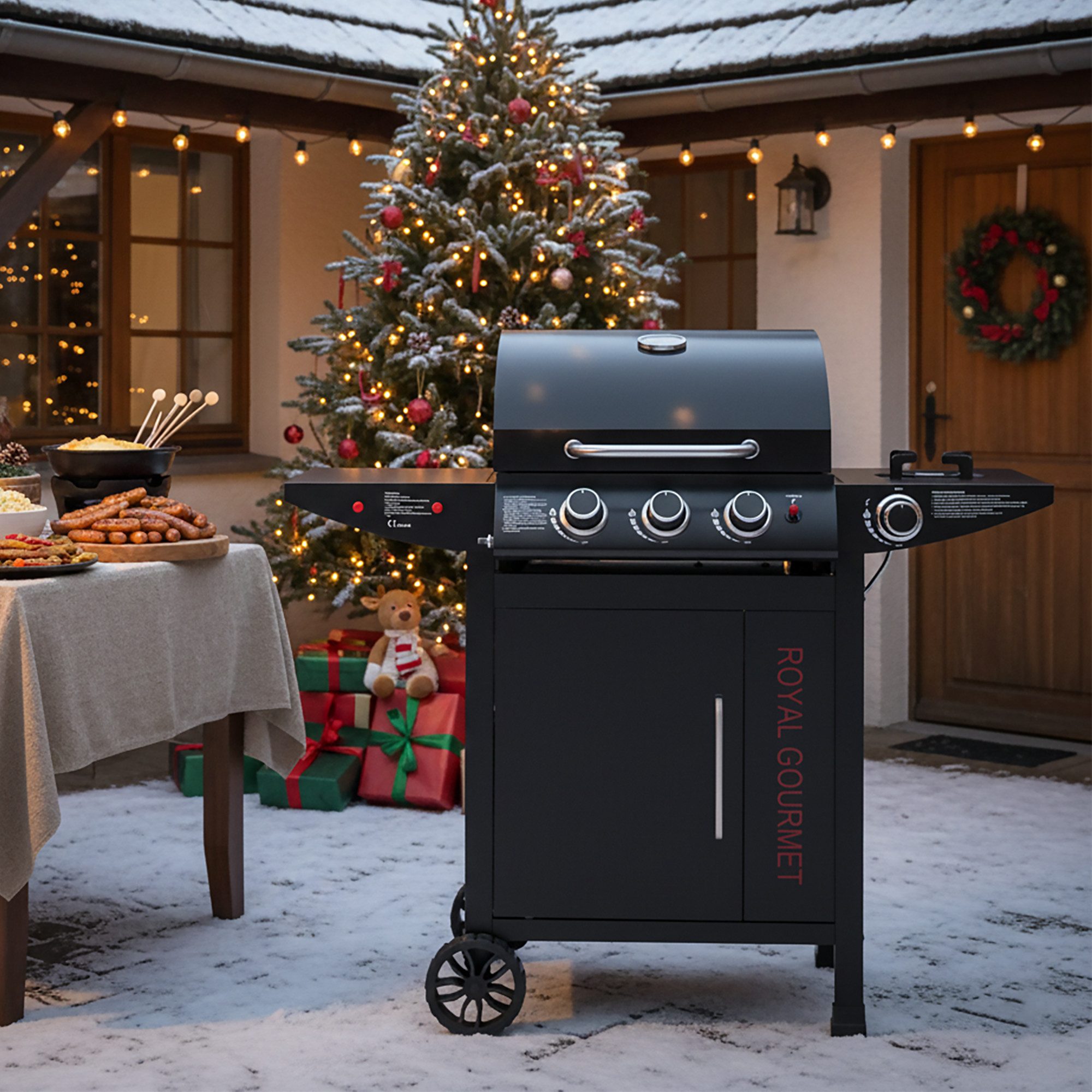 Royal Gourmet Gasgrill mit 3+1 Brennern