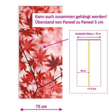 Schiebegardine Roter Herbst Flächenvorhang 2er Set 40 cm breit - 160 cm lang, gardinen-for-life