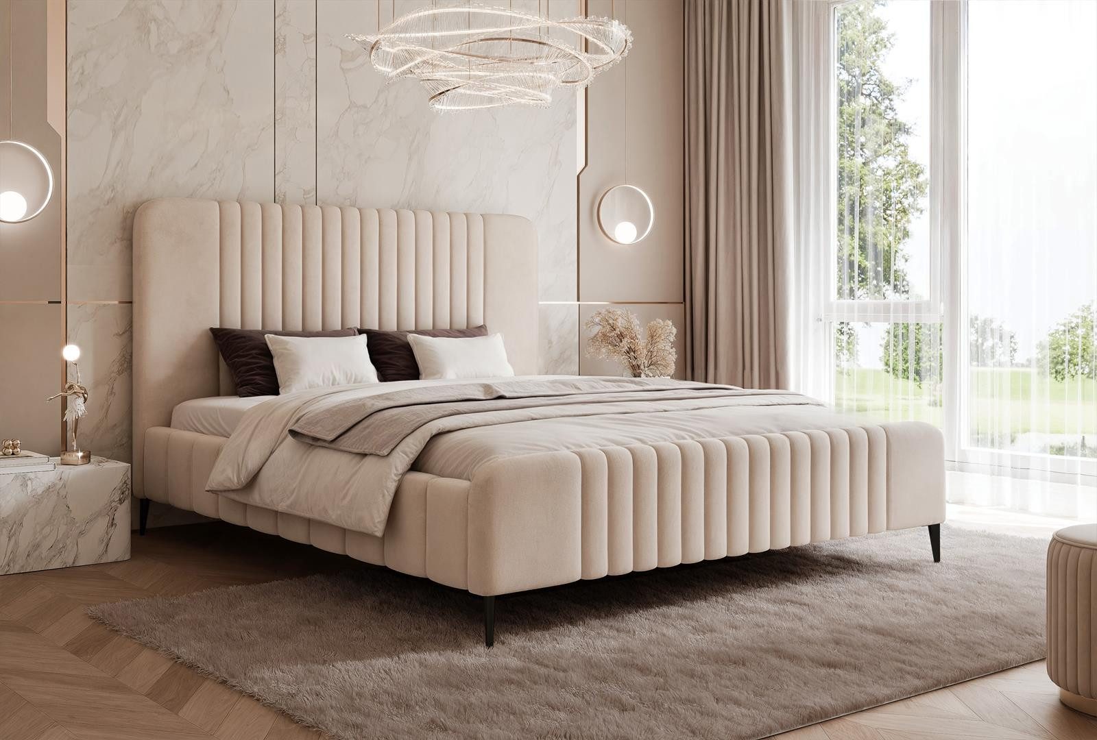 Compleo Polsterbett Design Bett mit hohen günstig online kaufen