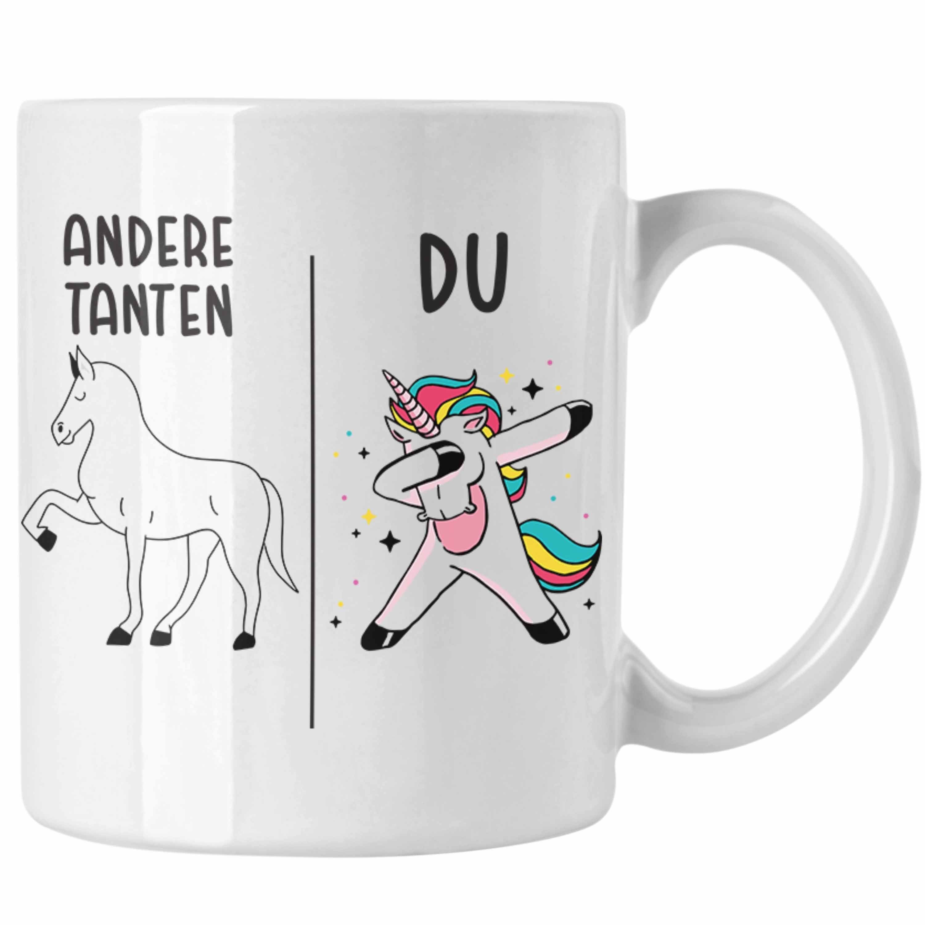 Trendation Tasse Trendation - Beste Tante Geschenk Tasse mit Spruch Kaffeetasse für Tante Weiss
