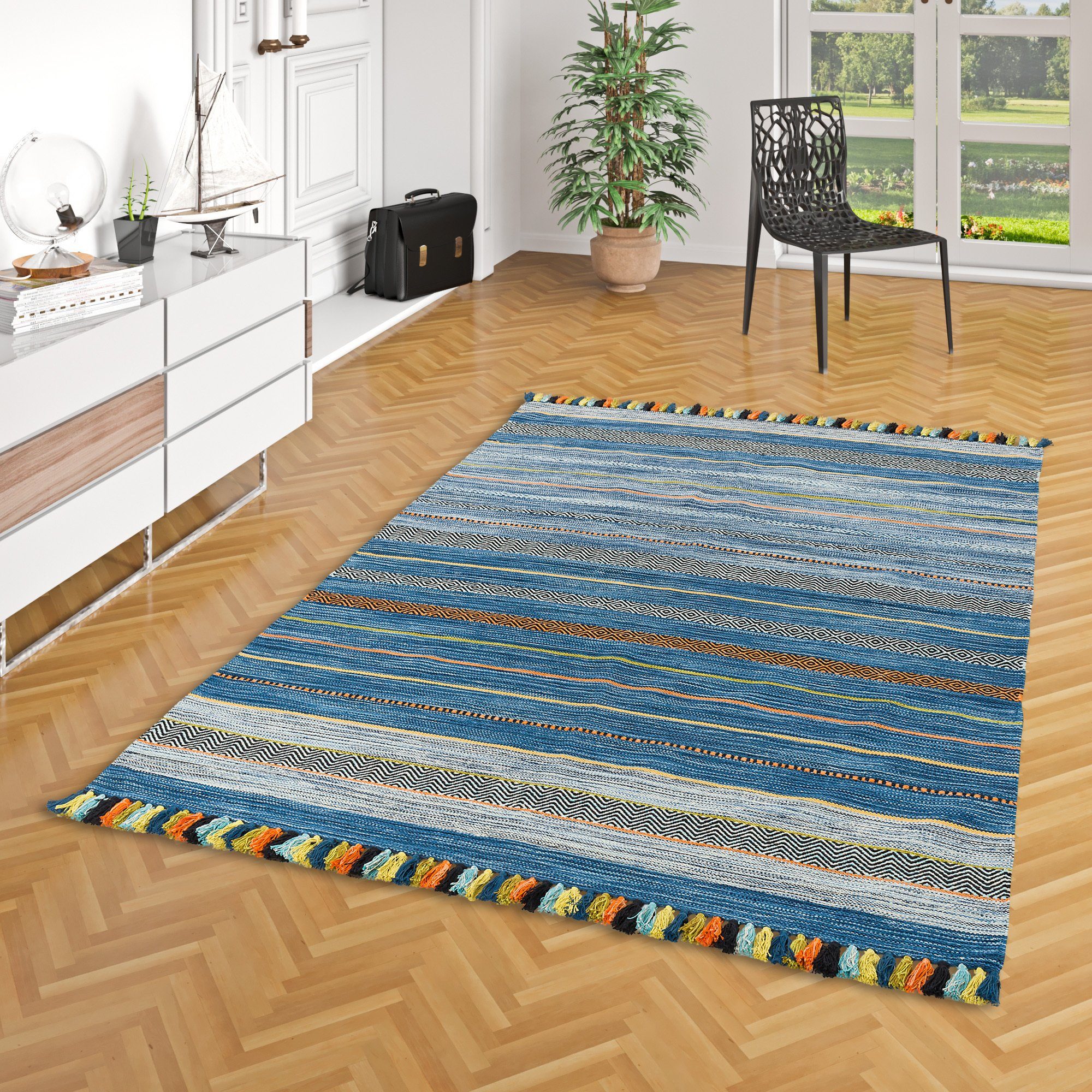 Pergamon Wollteppich Natur Teppich Kelim Kalleen, günstig online kaufen