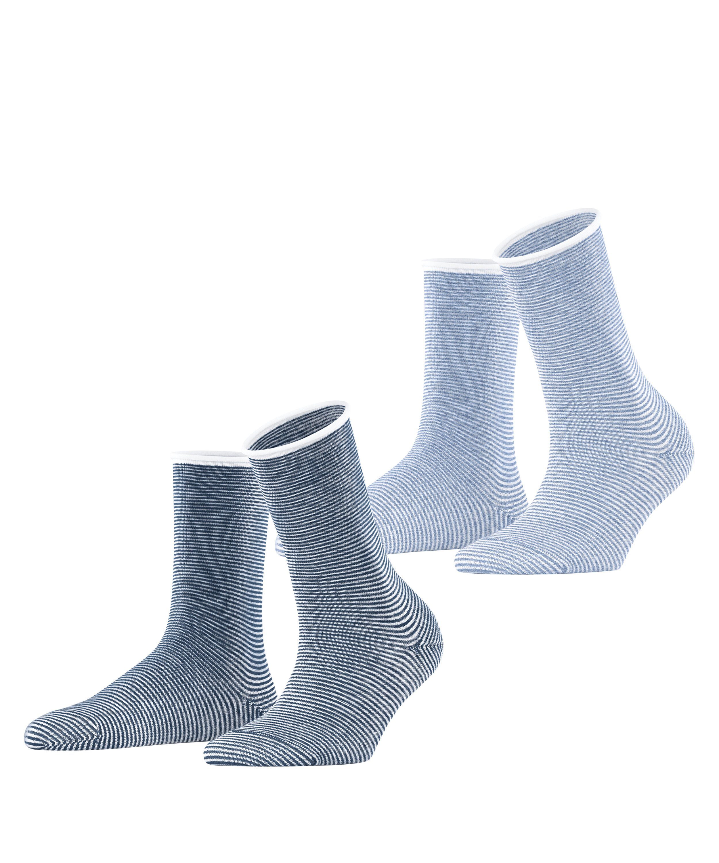 Esprit Socken Esprit Allover Stripe 2-Pack Damen (2-Paar) aus Biobaumwolle