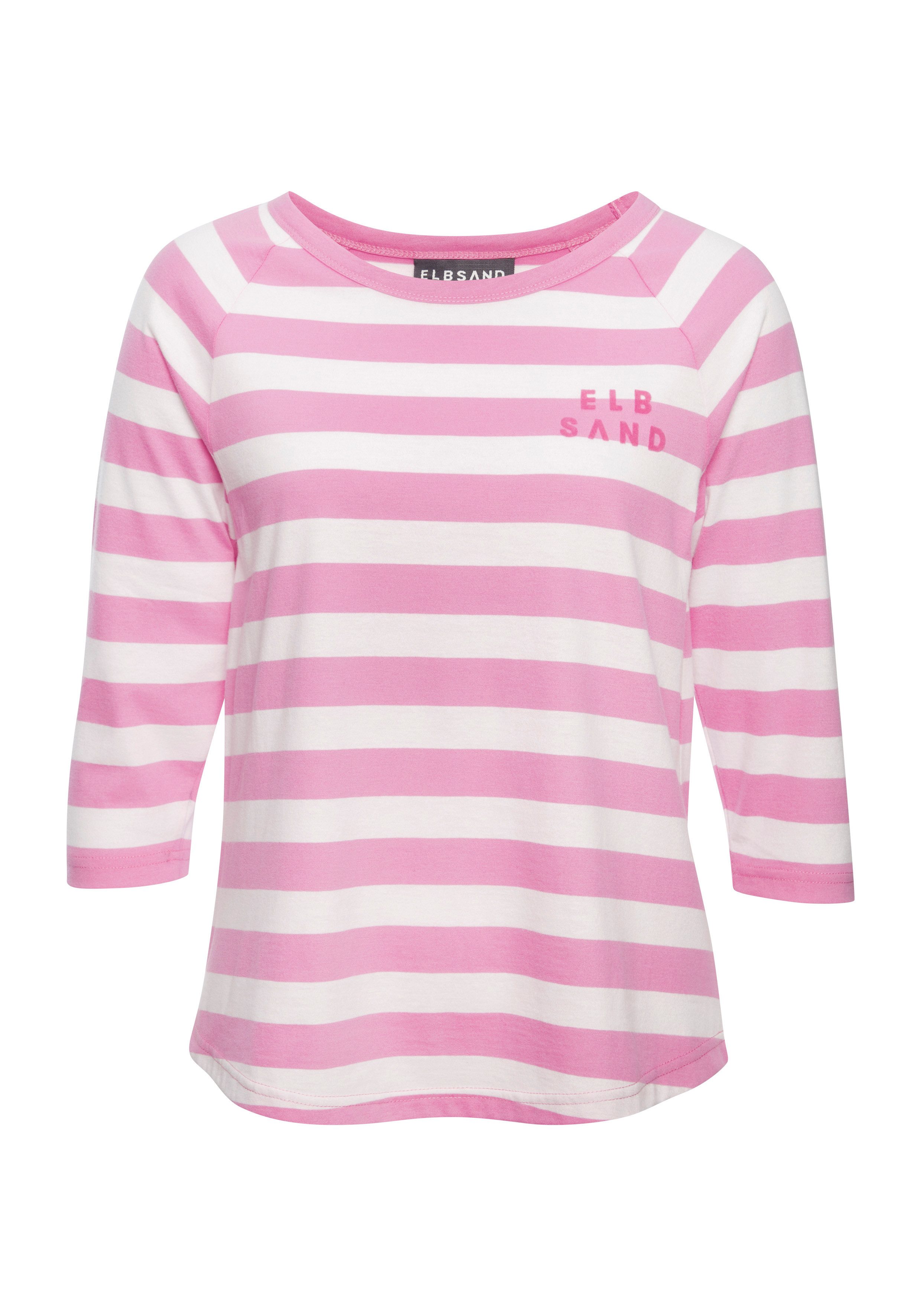 Elbsand 3/4-Arm-Shirt mit Streifen, Rundhalsausschnitt, Jerseyshirt. € 39,99