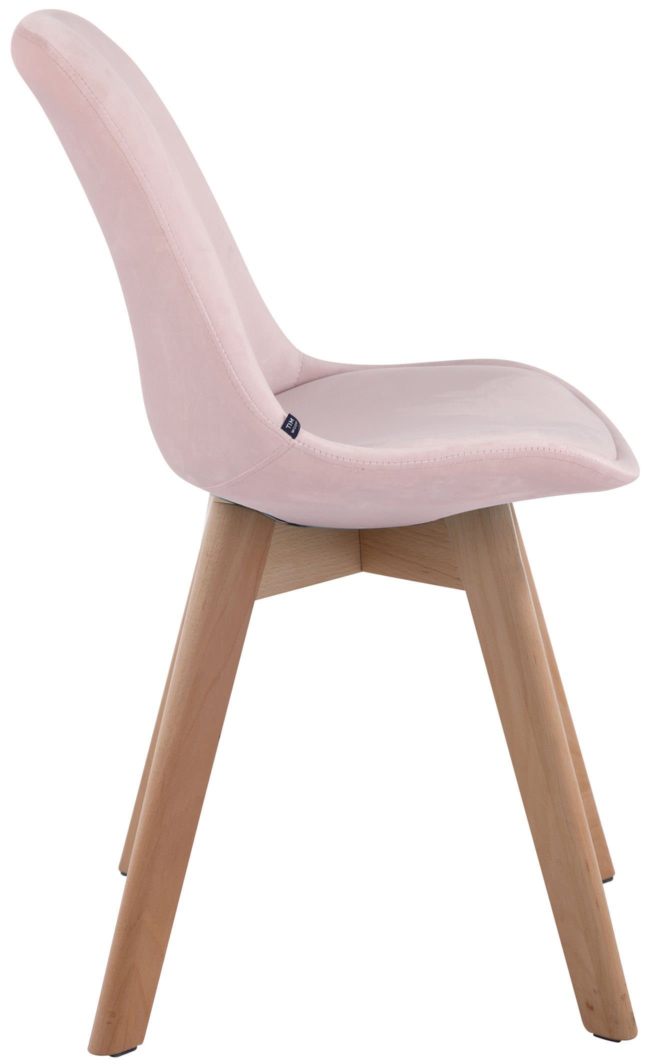 Two Sitzfläche: - Konferenzstuhl Natura Gestell: Buchenholz - - hochwertig Sitzfläche Samt Besucherstuhl - (Küchenstuhl mit Wohnzimmerstuhl), pink Esszimmerstuhl gepolsterter Bornova TPFLiving