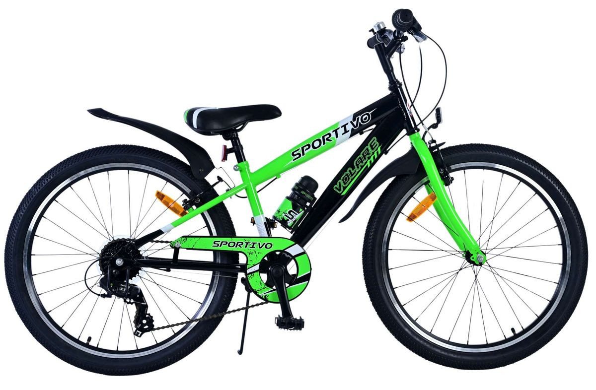 Volare Kinderfahrrad 24 Zoll Kinder Fahrrad Kinderfahrrad Rad Bike 7 Gang Sportivo Gr 24116, 7 Gang Shimano, Kettenschaltung, Seitenständer, Schutzbleche, Trinkflasche, Klingel
