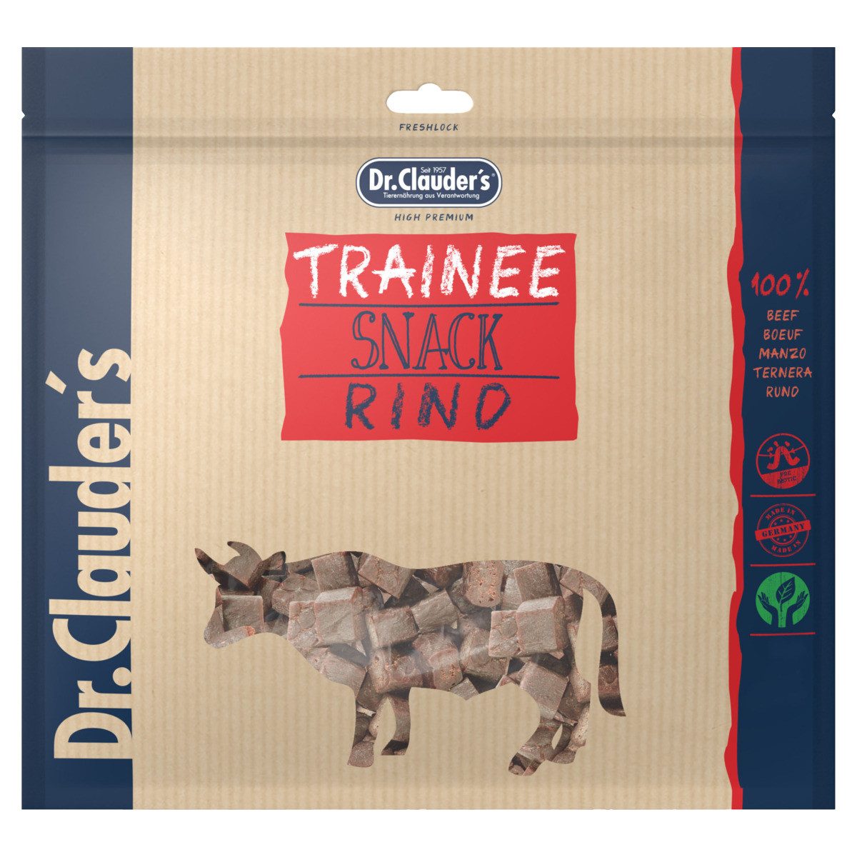 Dr. Clauder's Trainee Snack Rind 500 g, für: Hund