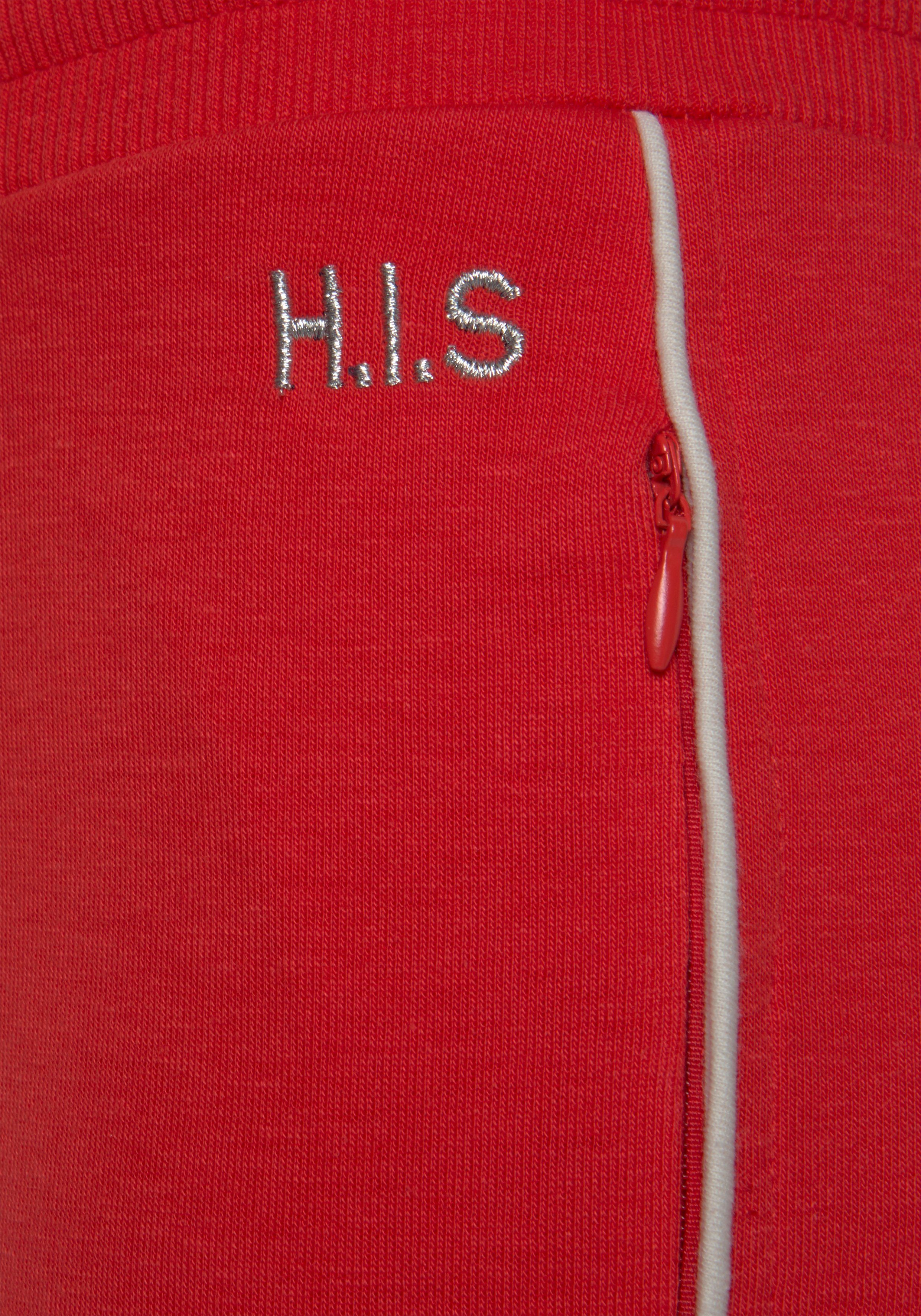 rot Caprihose H.I.S Piping, mit seitlichen Loungeanzug