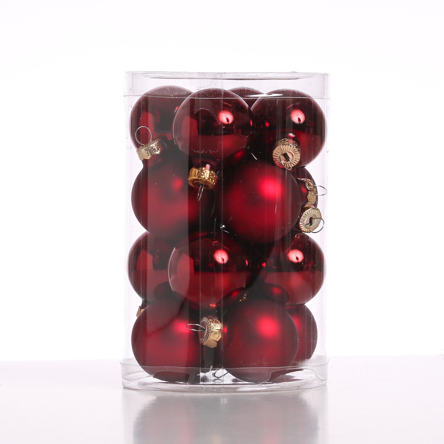 Weihnachtsbaumkugel Christbaumkugel Weihnachtskugel Glas D:3,5cm glänzend matt rot 16St.
