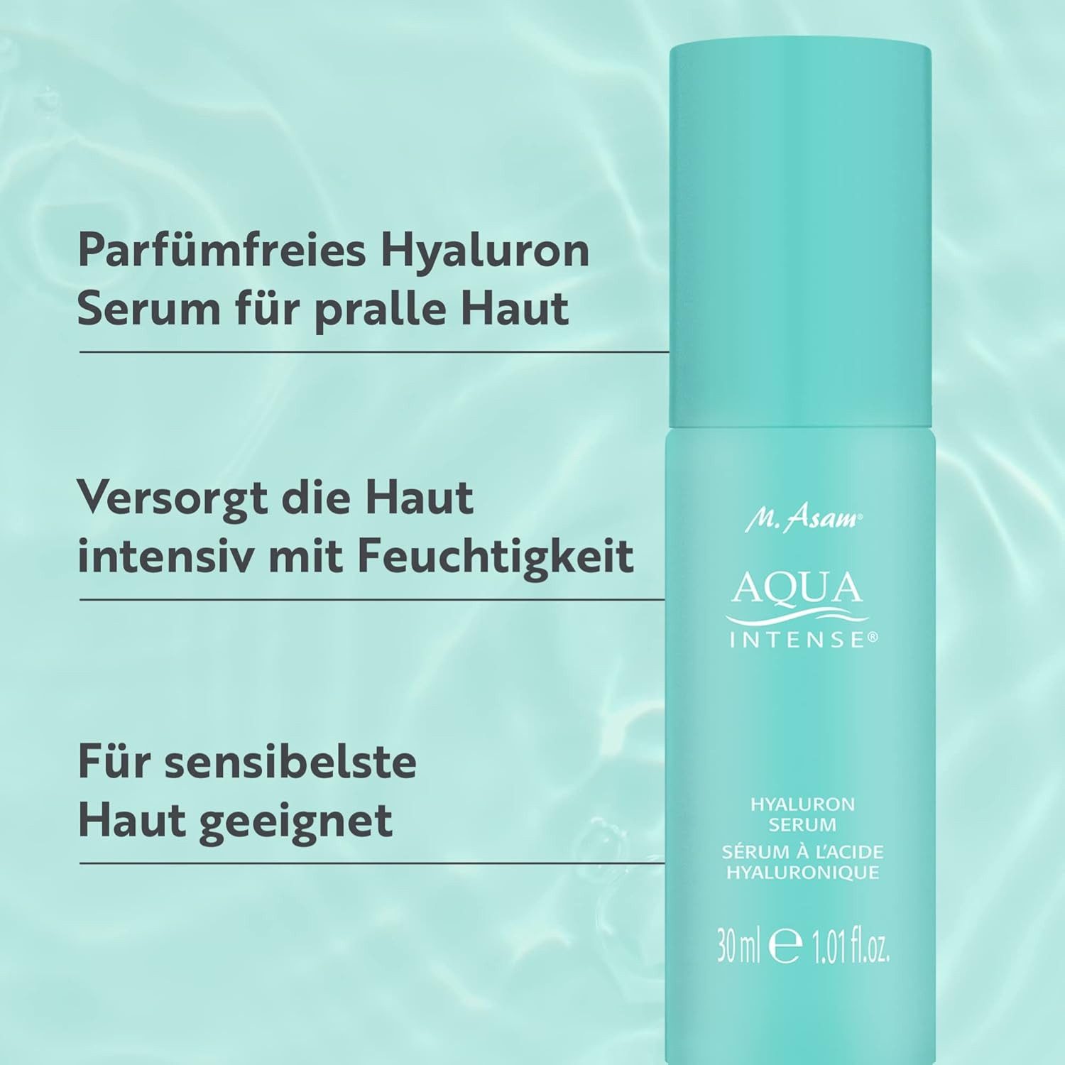 asambeauty Gesichtsserum AQUA INTENSE Hyaluron Serum, feuchtigkeitsspendendes Gesichtsserum, 1-tlg.