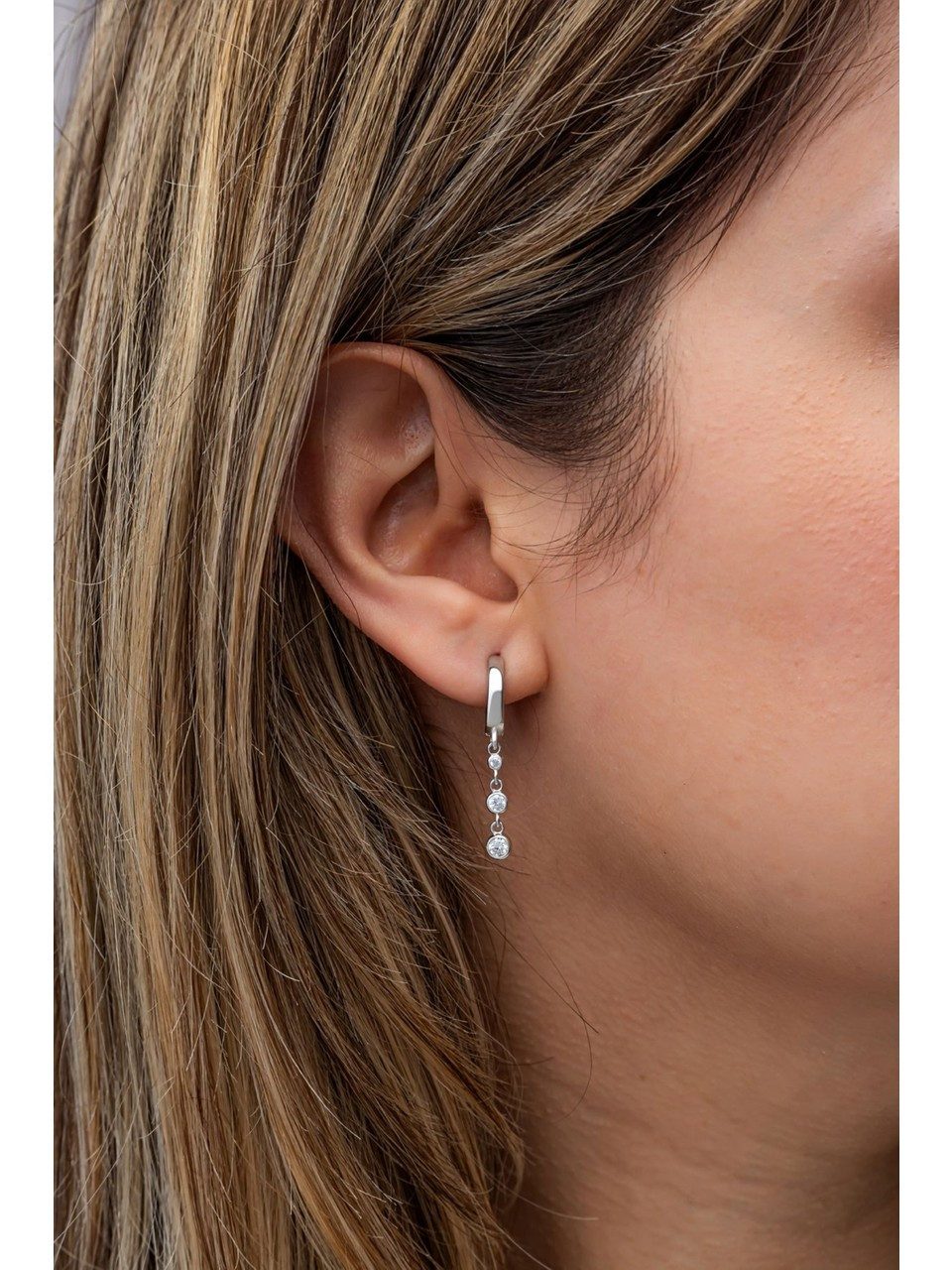 Nisan Ohrring-Set, 925 Sterling Silber Ohrringe Damen – Creolen mit 3 Zirko günstig online kaufen