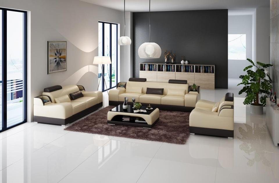 JVmoebel Sofa Sofagarnitur Couch Polster Sofa 3+3 Komplett Design 2tlg., Made in Europe