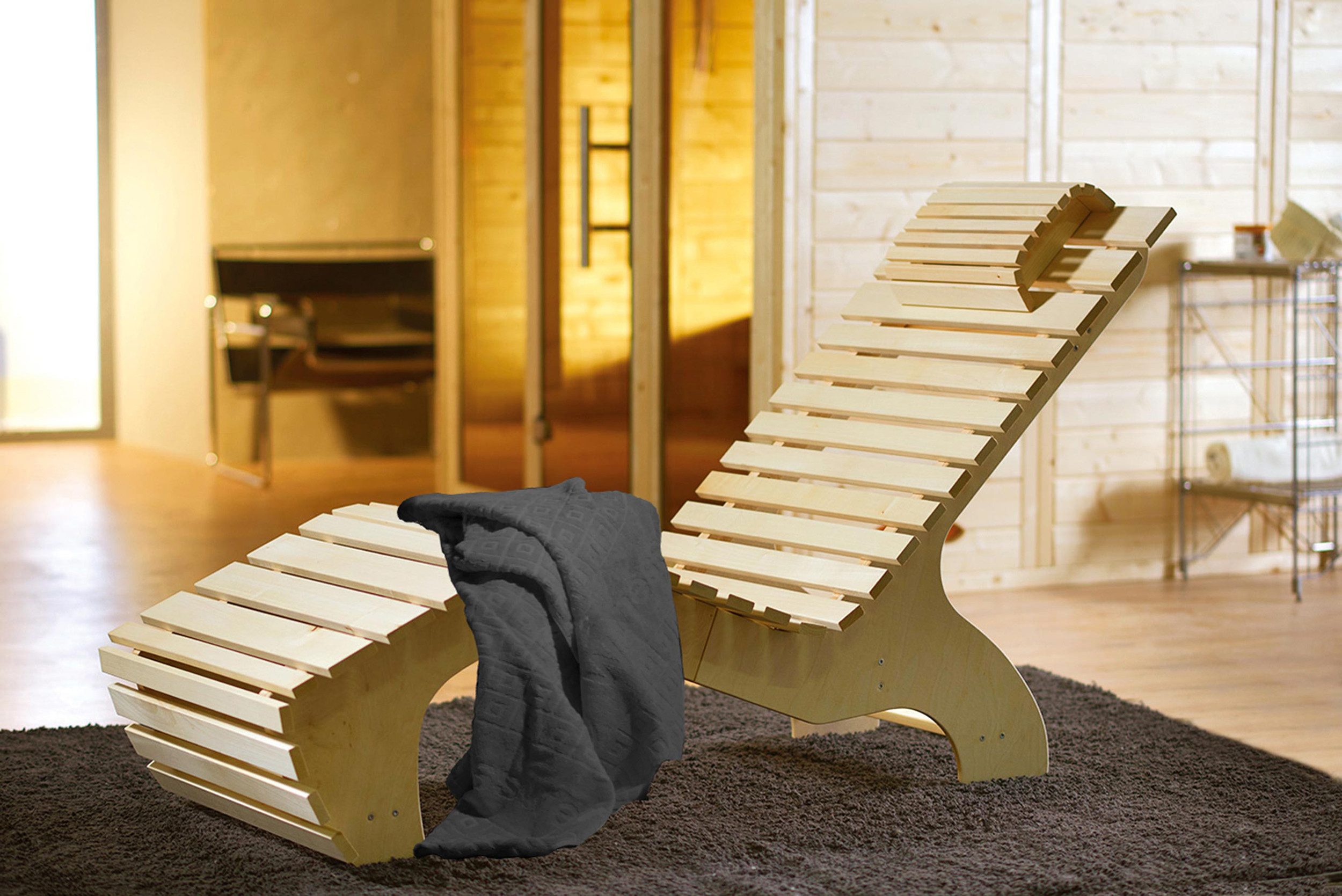 weka Wellnessliege "Komfort" inkl. Saunahandtuch, naturbelassenes Spezialholz