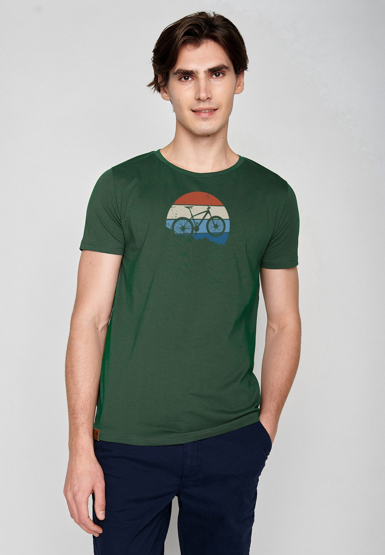 GreenBomb T-Shirt Guide Bike Winter Motiv Fahrrad (1-tlg., 1) klassischer Schnitt, tailliert, Rundhalsausschnitt, Bio-Baumwolle