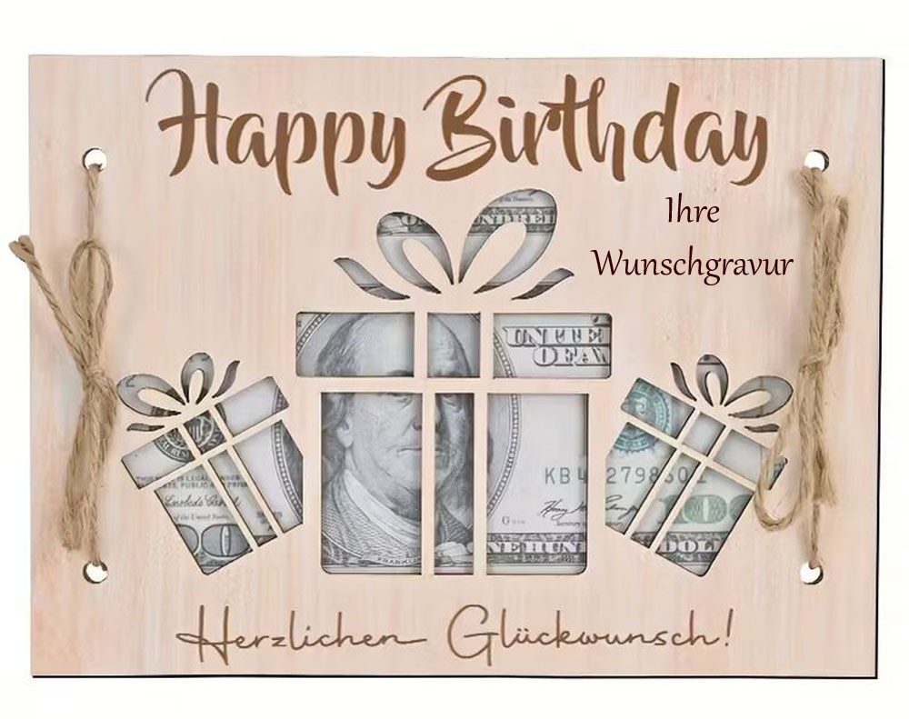 Trollingshop Geburtstagskarte mit persönlicher Gravur, Happy Birthday, Geburtstagskarte mit Ihrer Wunschgravur