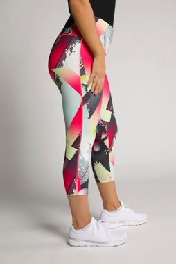 Ulla Popken Jogginghose Sportleggings Neonstreifen High Waist Zipptasche