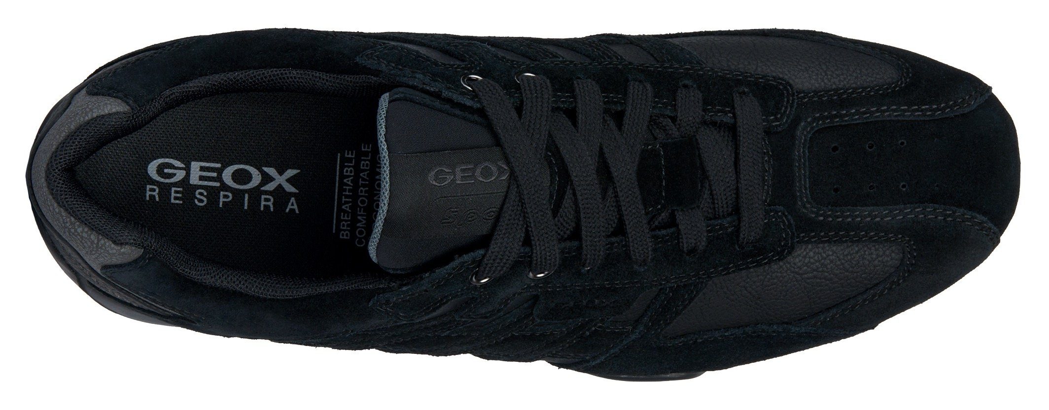 Geox Material-Mix Sneaker UOMO SNAKE schwarz im