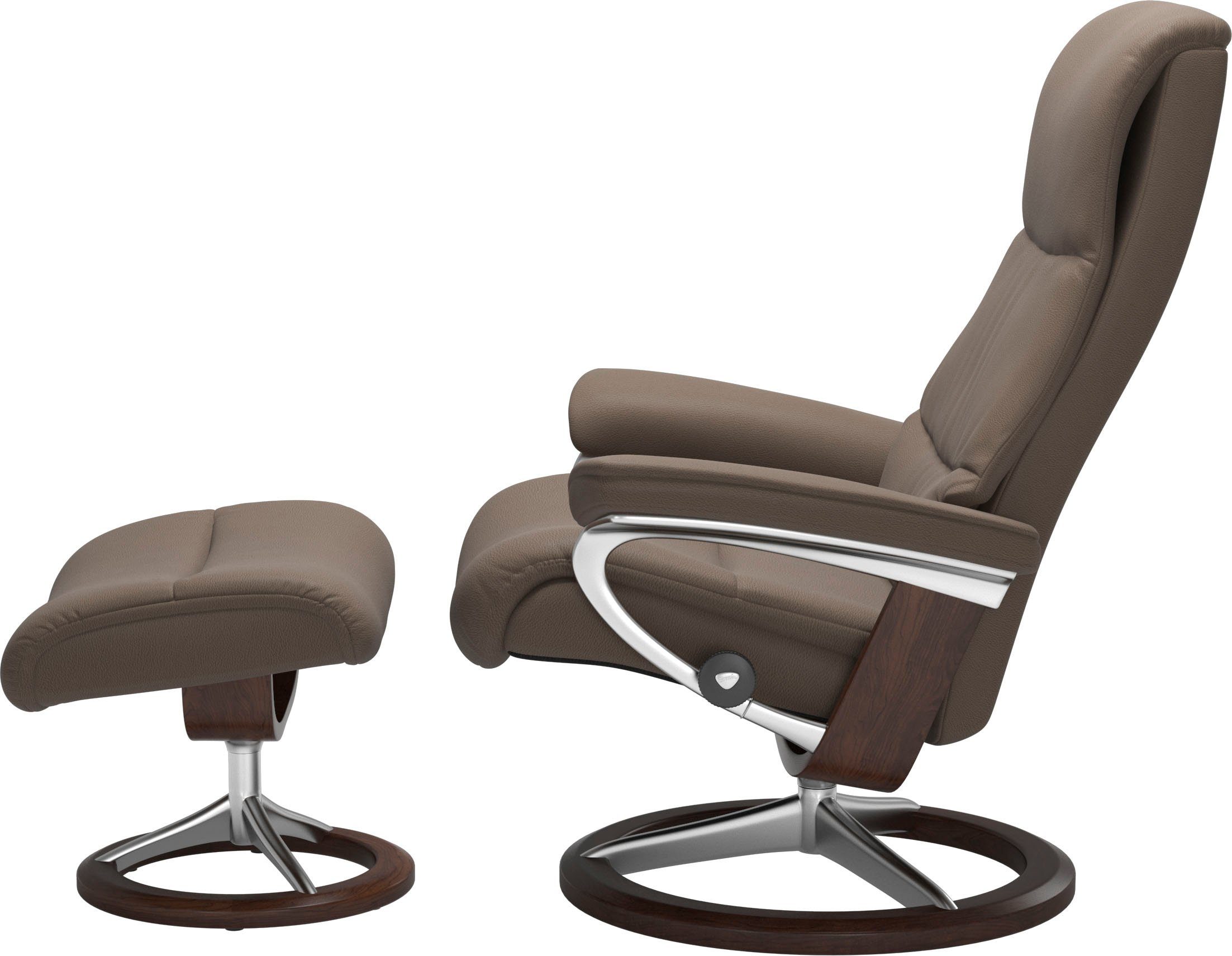 (Set, mit Größe Hocker), Base, Stressless® mit L,Gestell Braun View Relaxsessel Signature Relaxsessel