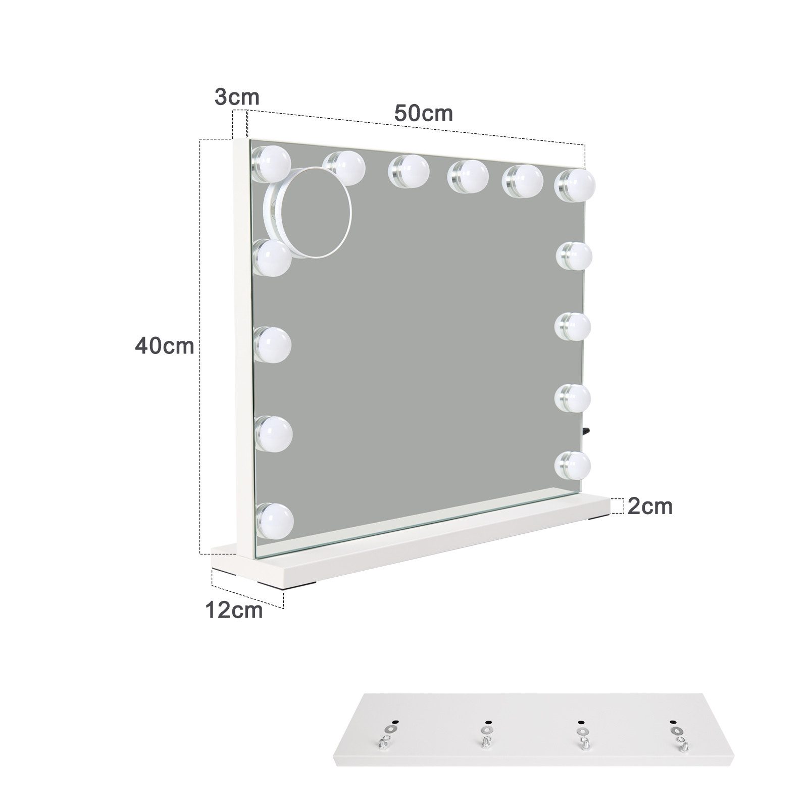 Nettlife Schminkspiegel mit Licht Spiegel 3 Farben USB Touch-Steuerung Hollywood (1-St), Schlafzimmer, Wohnzimmer
