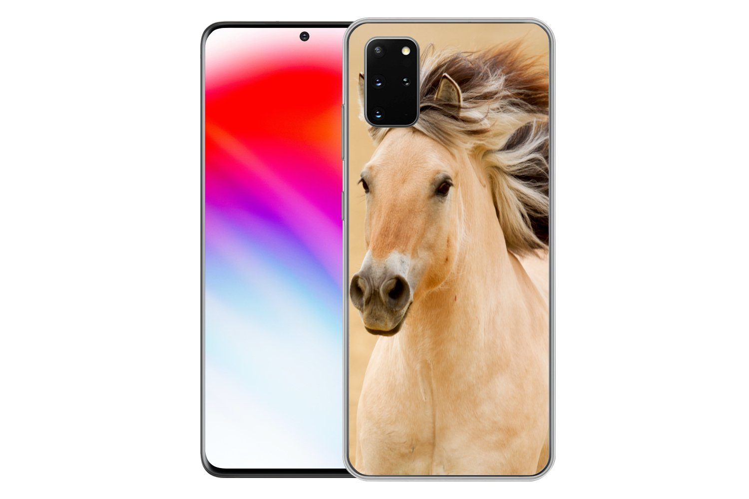MuchoWow Handyhülle für Samsung Galaxy S20 Plus Pferde - Tiere - Mähne - Porträt, Phone Case, Silikon, Schutzhülle Dünn