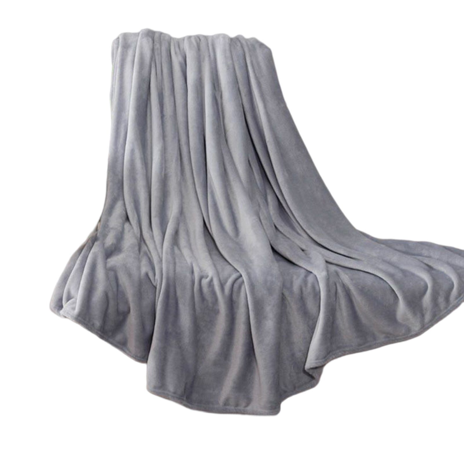 Blusmart Waschlappendecke, Verdickte light Wohndecke Einfarbige grey Fleece-Bettlaken, Doppelseitige