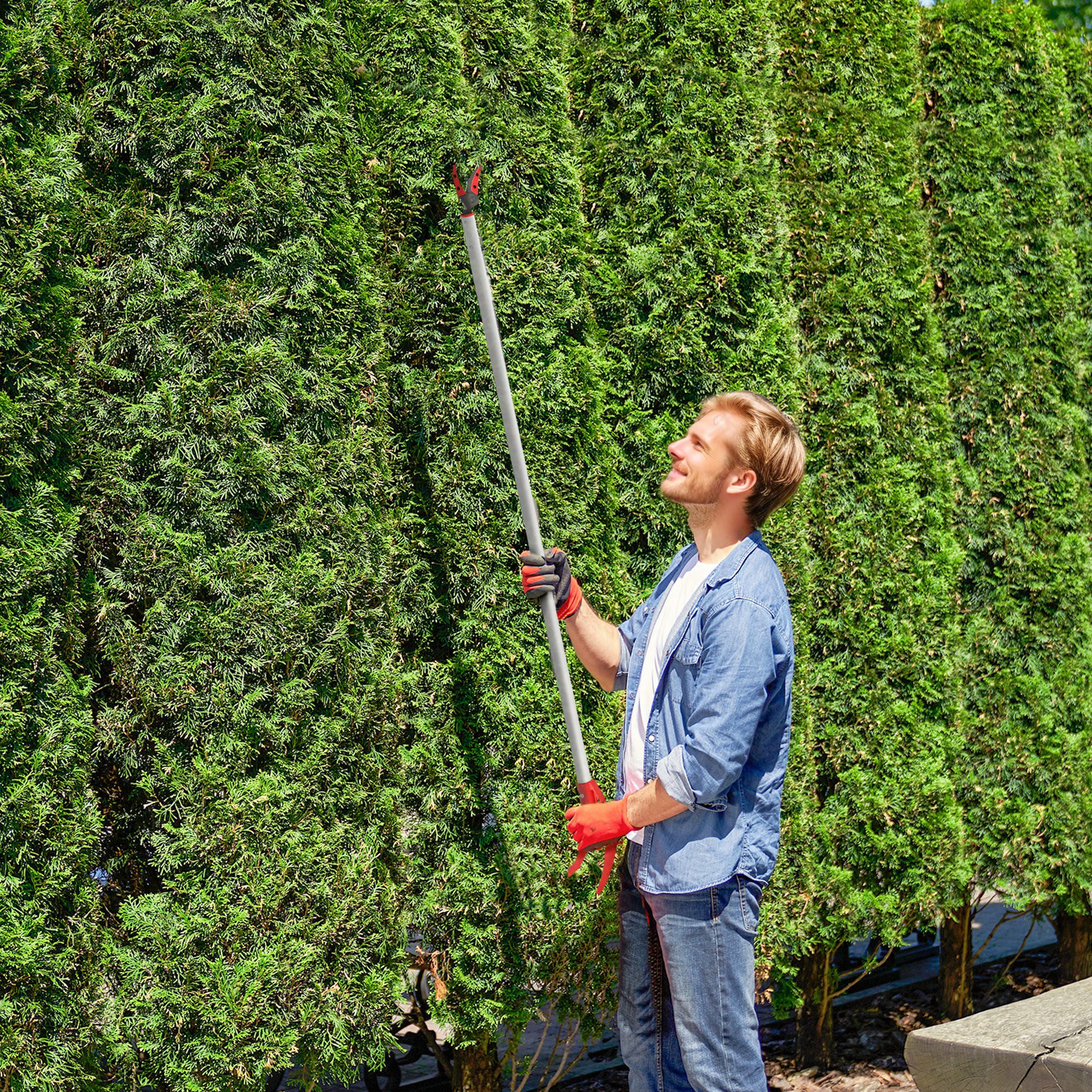 Outsunny Astschere mit Feststellvorrichtung, Aluminiumgriff, (120 cm Baumschere, 1-tlg., Baumschneider mit großer Reichweite), für Äste, für Schneiden von Ästen Obstpflücken