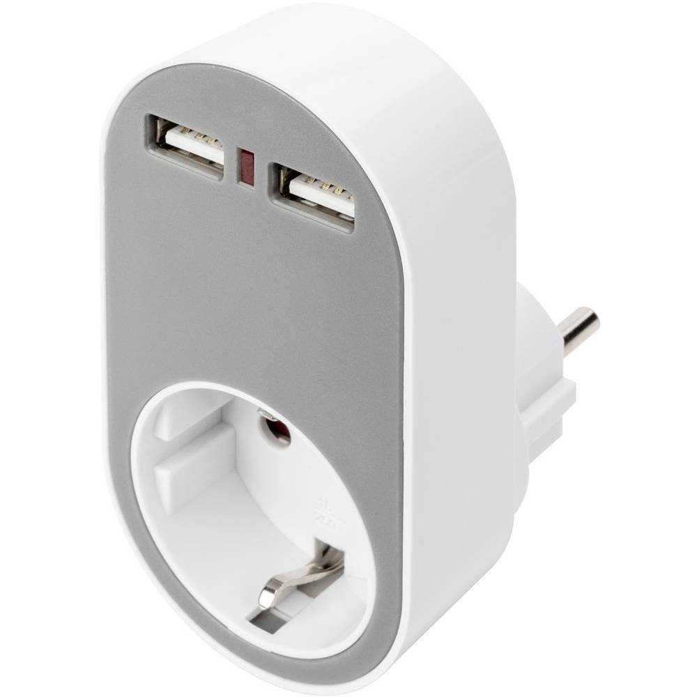 Digitus Universal Розеткиadapter mit 2 x USB-A USB-Ladegerät