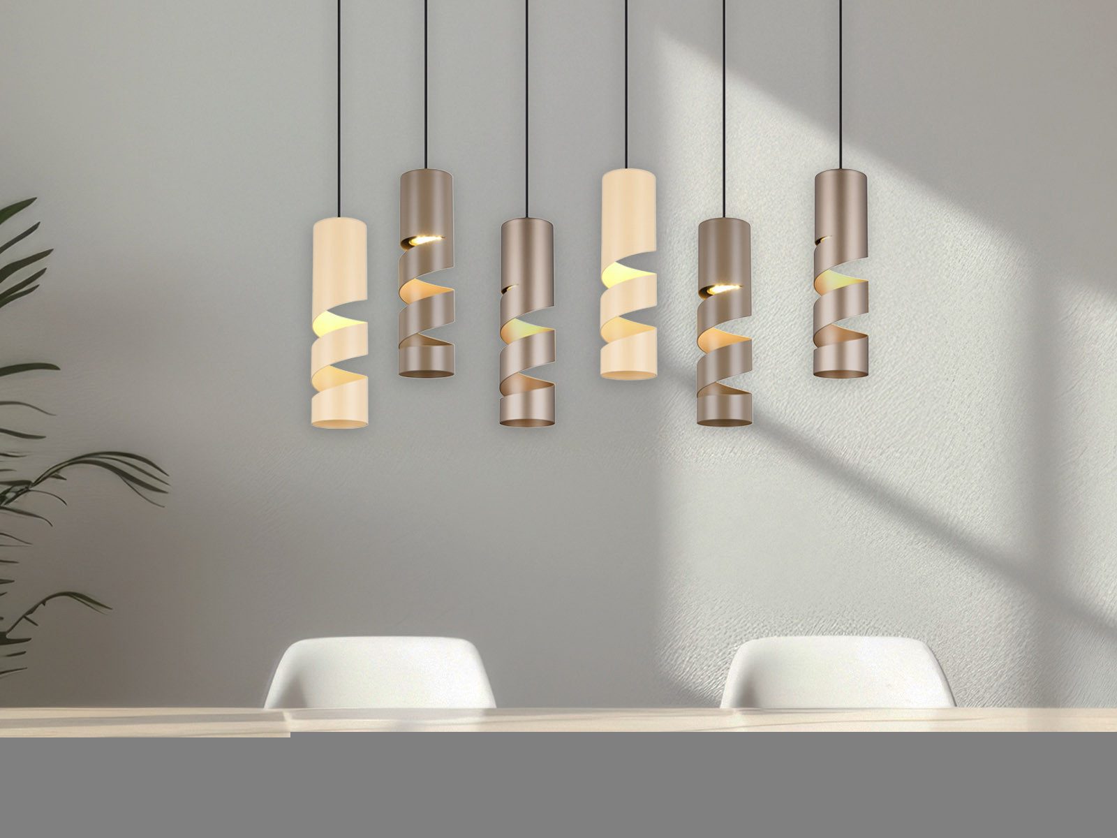 TRIO Leuchten LED Pendelleuchte, Dimmfunktion, LED wechselbar, warmweiß, Mehrflammig-e Esstisch-lampe hängend über Kücheninsel, Breite 100cm
