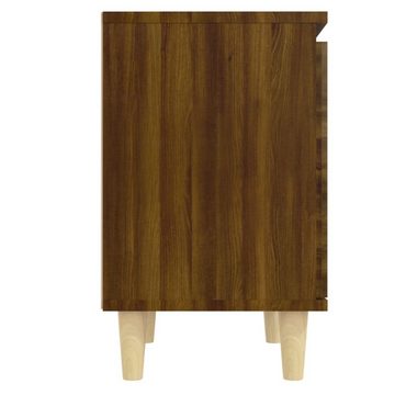 vidaXL Nachttisch Nachttisch mit Massivholz-Beinen Braun Eichen-Optik 40x30x50cm