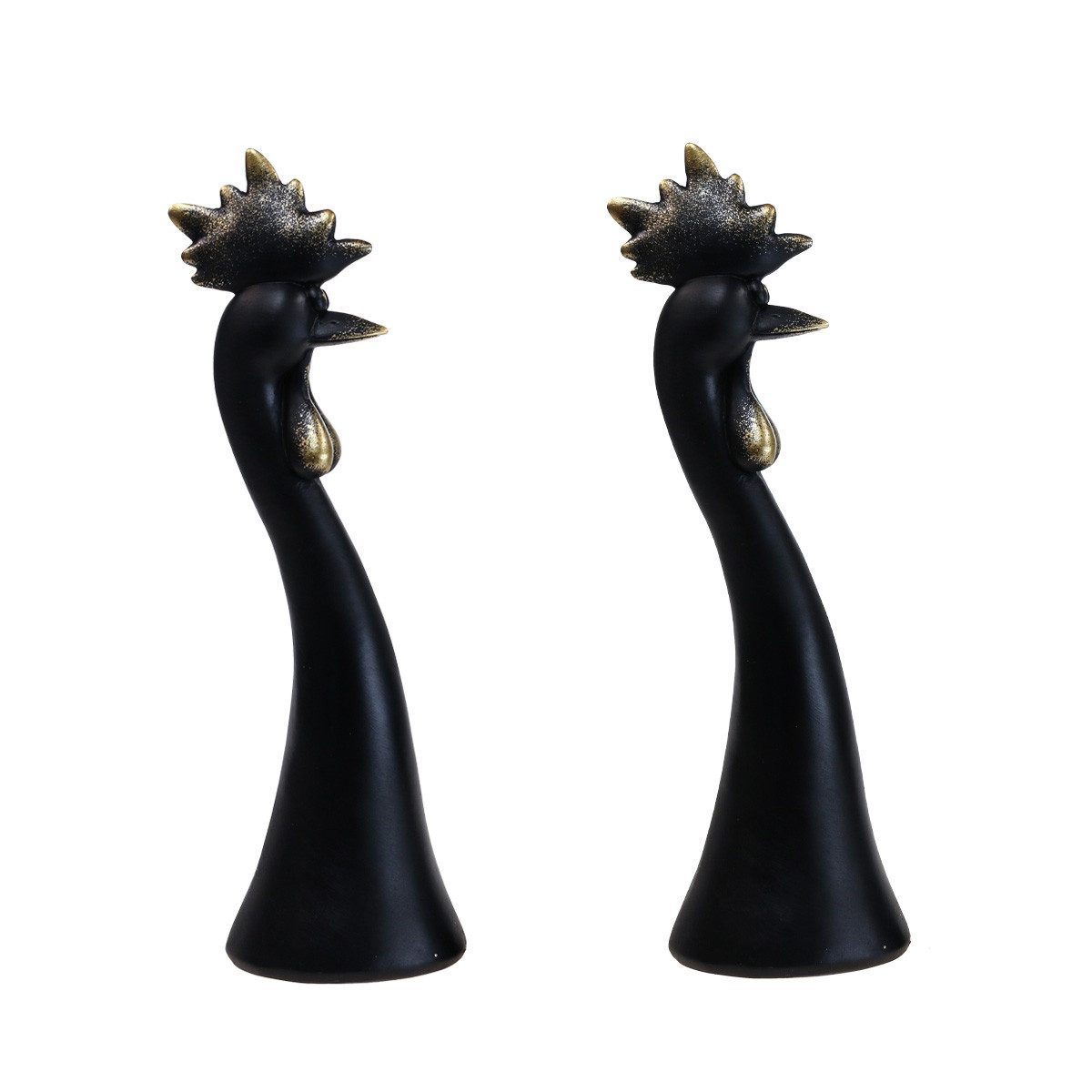 Florists Products Osterhase Osterdeko Huhn Deko Hahn Schwarz Gold Vintage Comicfigur 19cm, 2 Stück