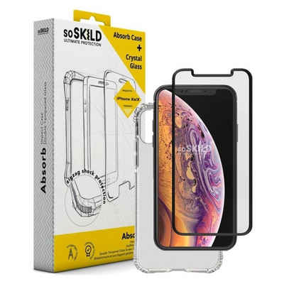 SoSkild Handyhülle Absorb Impact Case stoßfeste TPU Schutz hülle + Glas für Apple iPhone