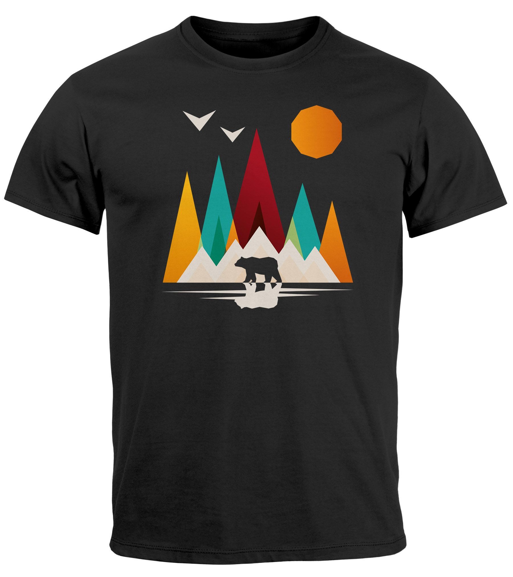 Neverless Print-Shirt Herren T-Shirt Berge Bär günstig online kaufen