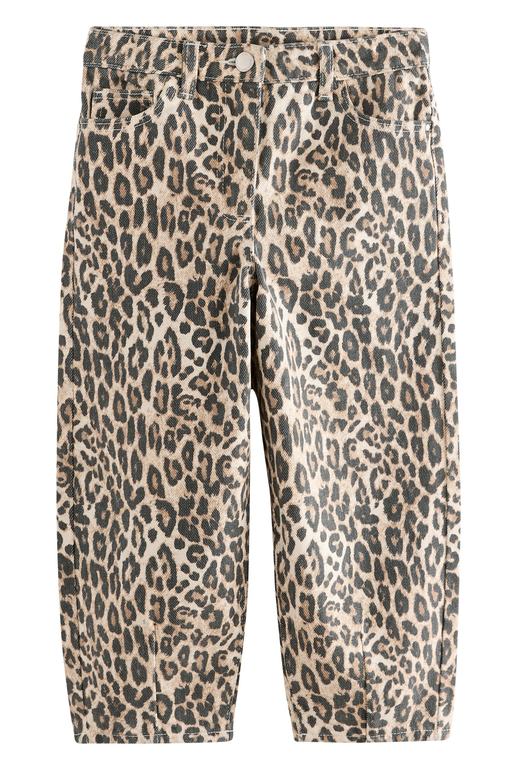 Next Weite Jeans Barrel-Jeans mit Leoparden-Print günstig online kaufen