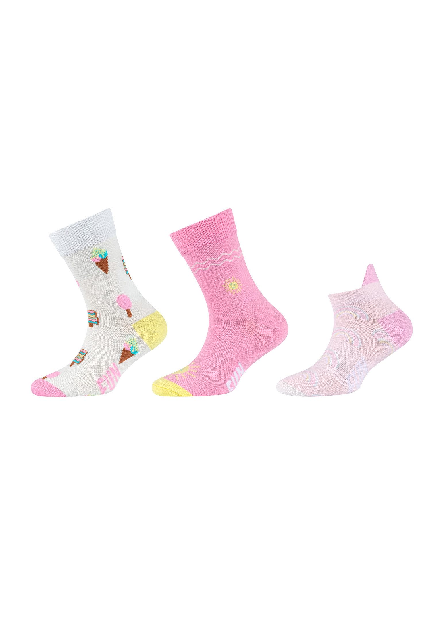 Fun Socks Socken Socken und Sneakersocken 3er Pack