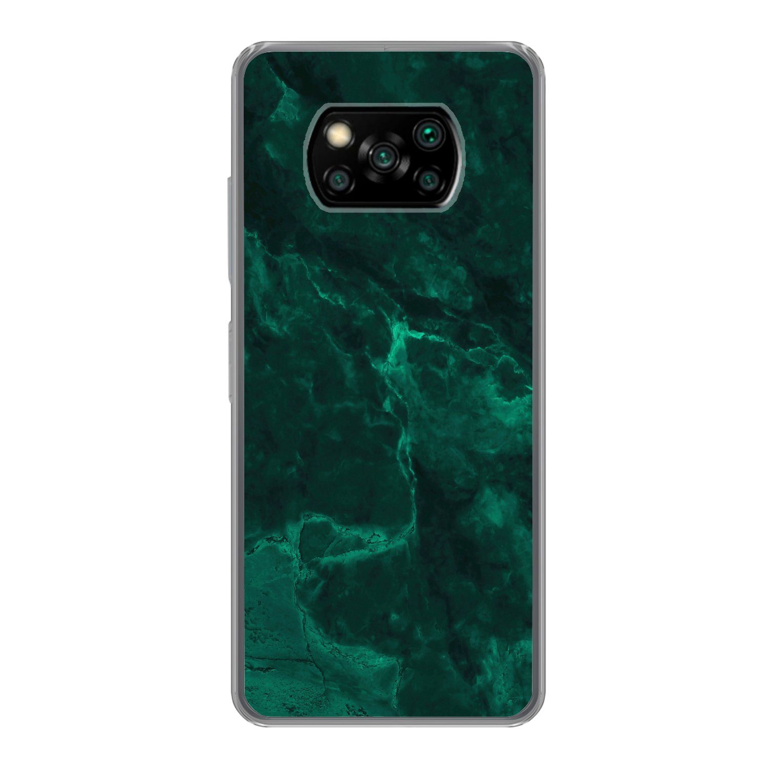 MuchoWow Handyhülle für Xiaomi Poco X3 NFC Marmor - Limone - Grün - Strukturiert - Marmoro, Phone Case, Silikon, Schutzhülle Dünn
