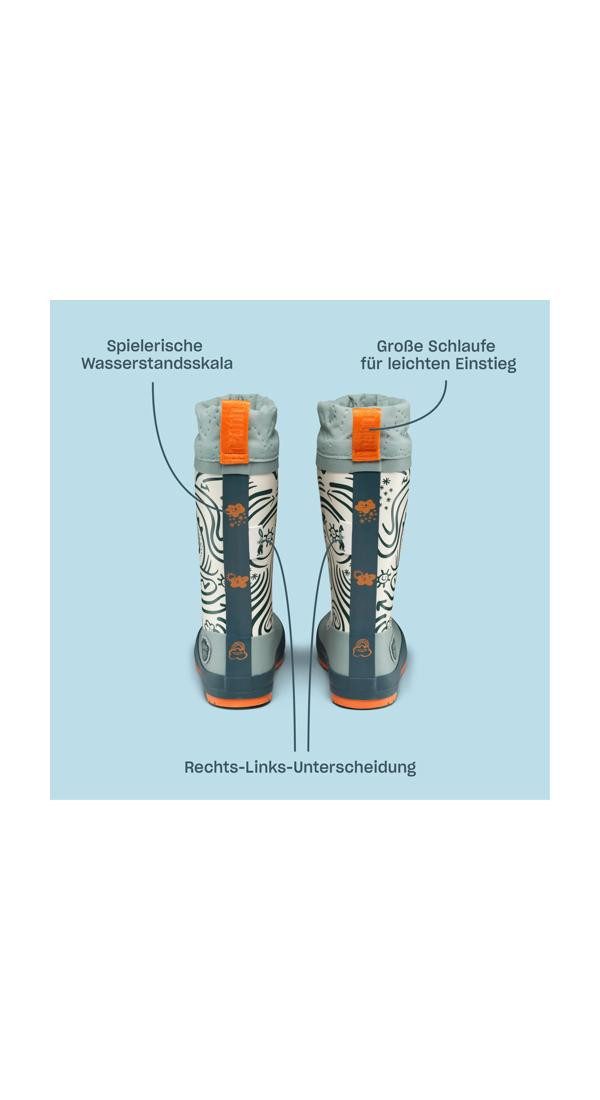 Affenzahn Vegan Puddly Gummistiefel (2-tlg) nach Barfußschuhprinzip, wasserdicht