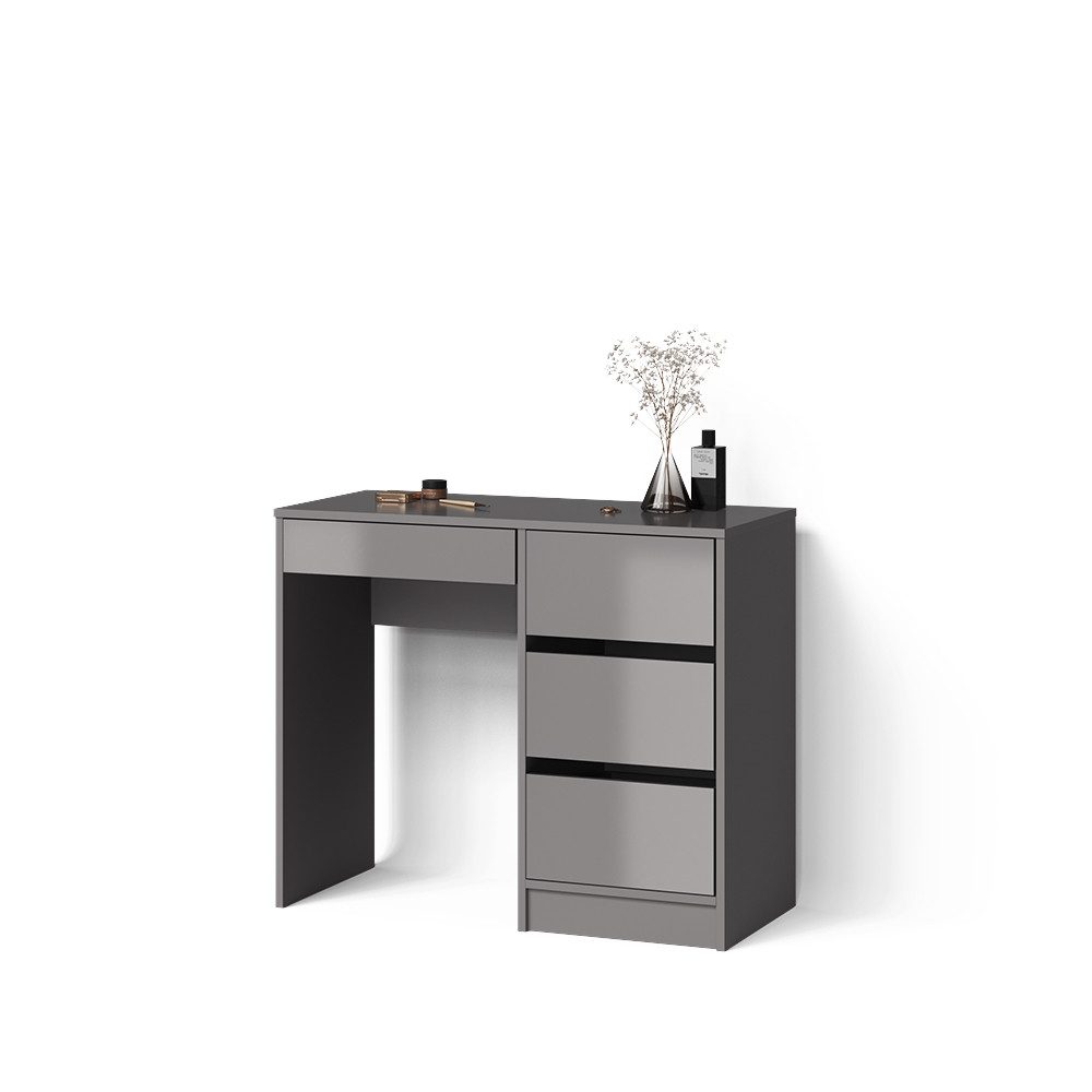 Livinity® Schminktisch Imola, Grau/Grau, mit 4 Schubladen günstig online kaufen