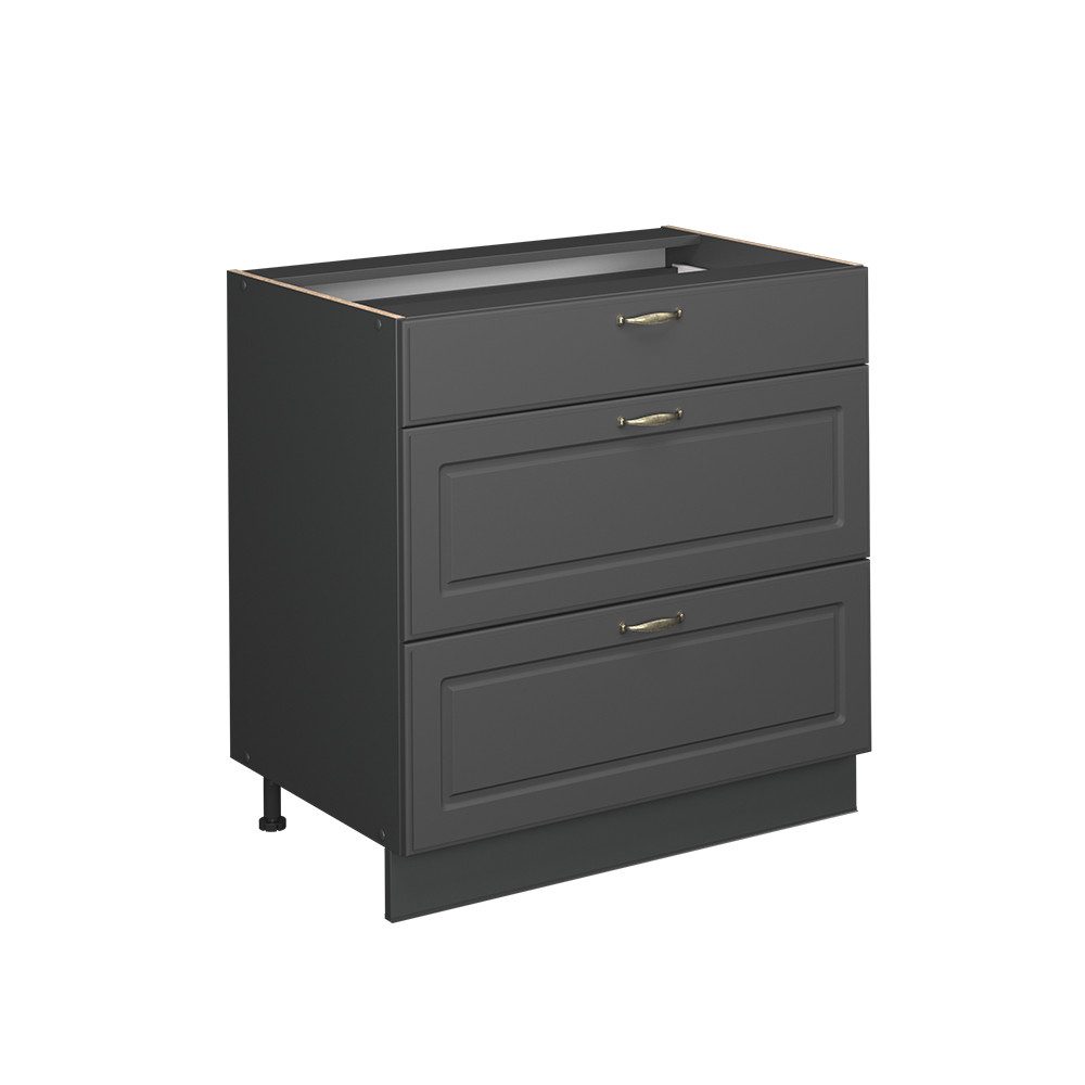 Vicco Unterschrank Fame-Line, Anthrazit-Gold Landhaus/Anthrazit, 80 cm mit günstig online kaufen