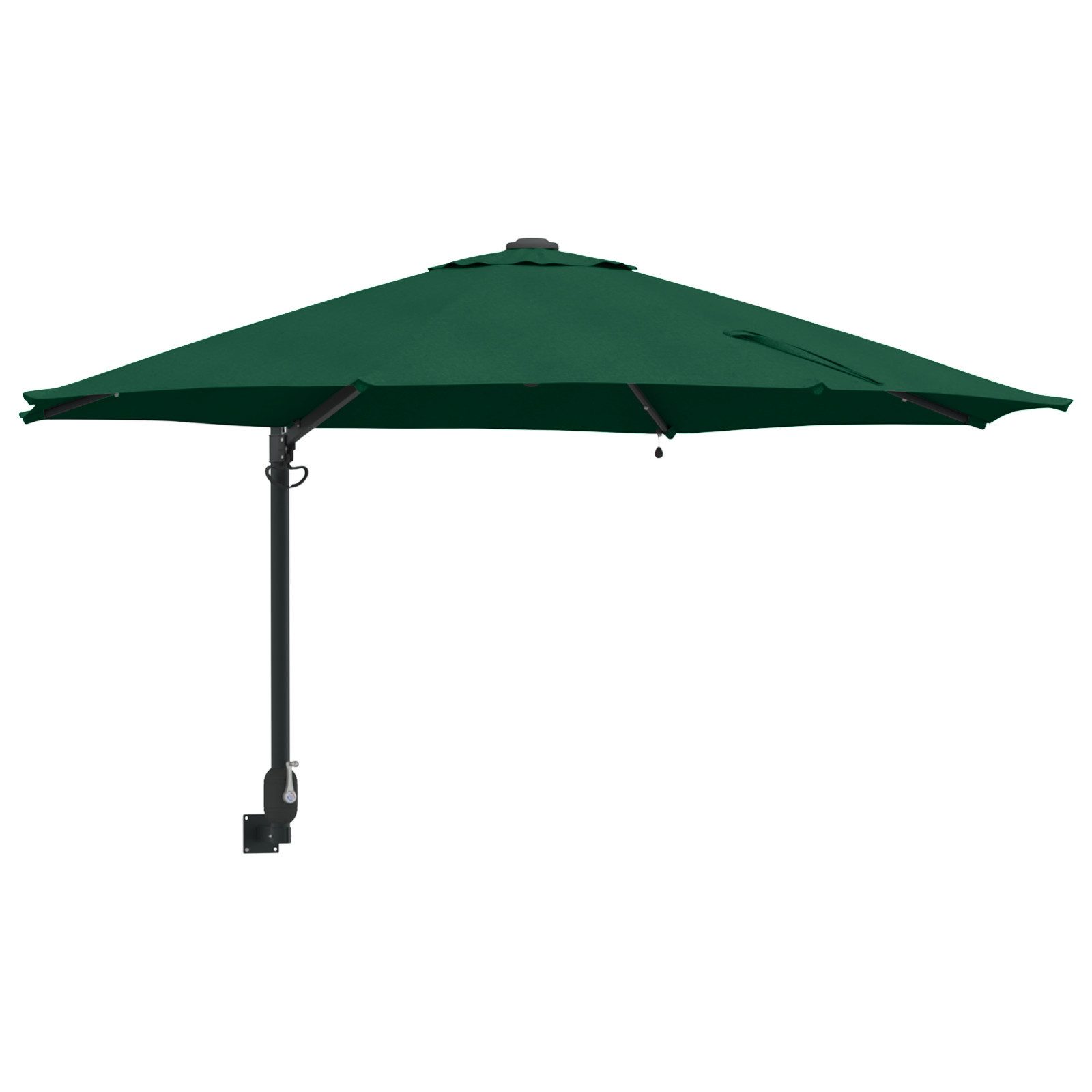 vidaXL Sonnenschirm Wand-Sonnenschirm mit LED-Leuchten Grün günstig online kaufen